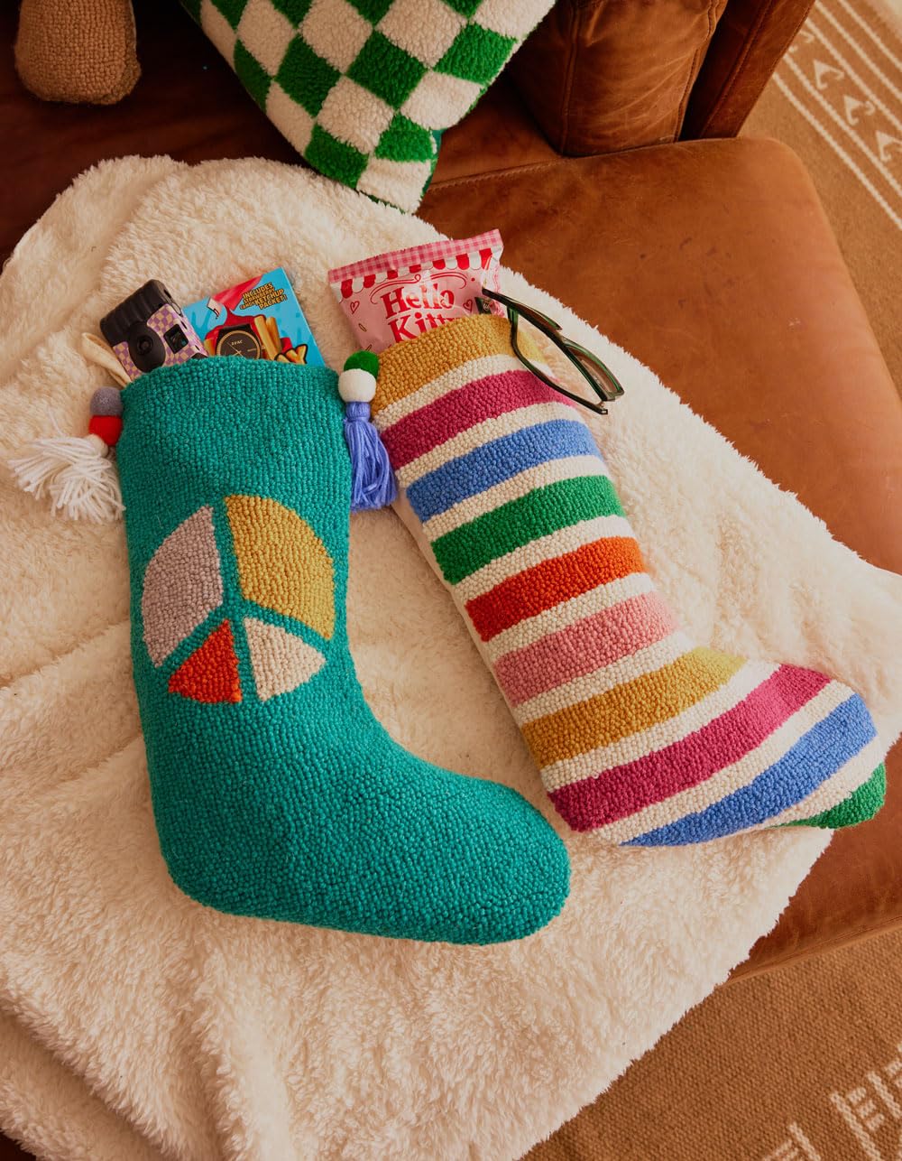 Peking Handicraft Ampersand Rainbow Tassel Hook Christmas Stocking