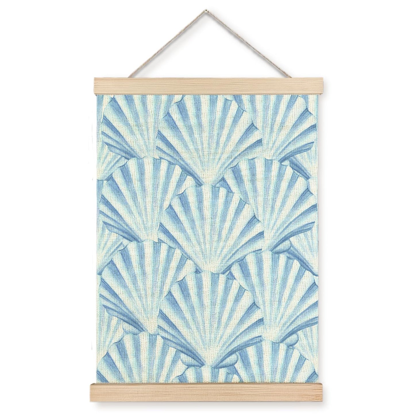 CIOJUNE Seashell Wall Decor, Trendy Preppy Blue Seashell Wall Art Poster Hanger Frame, Preppy Beach Room Decor, Coastal Beachy Canvas Prints Wall Art for Home Living Room Dorm Decor, 12x16 Inch