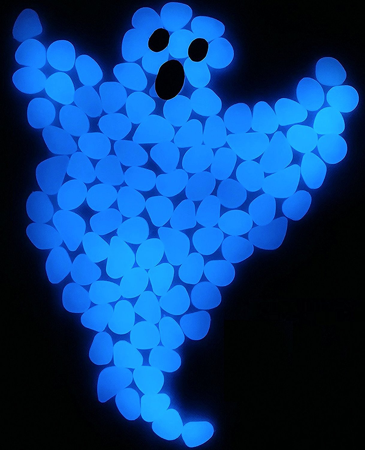 14.3Lbs 3400Pcs Glow in The Dark Stones Garden Pebbles Rocks Indoor Outdoor Decor Luminous Stone for Walkways Driveway Yard Grass Fish Tank Decoration Large Bag