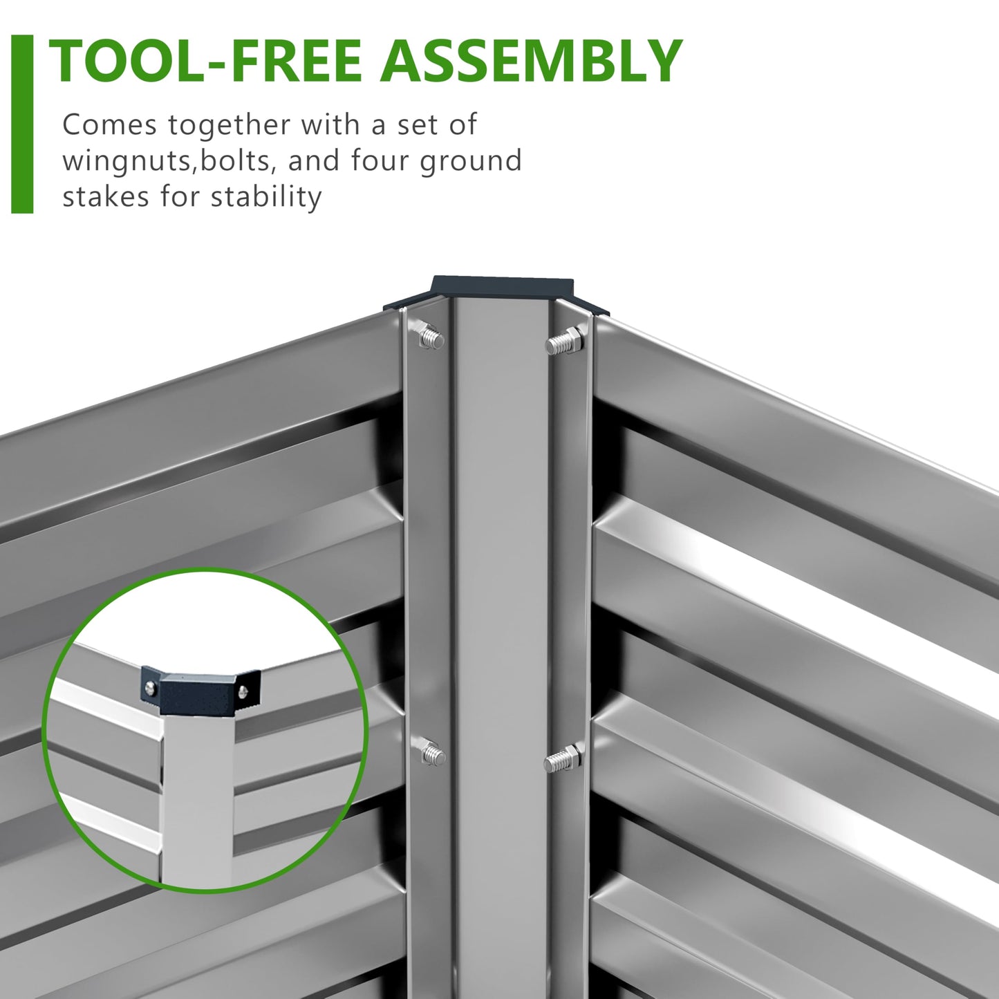 Henshwon 2PCS 10x3x1ft Galvanized Raised Garden Bed Kit,Metal Planter Box for Vegetables,Flowers,Herbs Durable Rust-Resistant Patio Gardening Beds,Silver