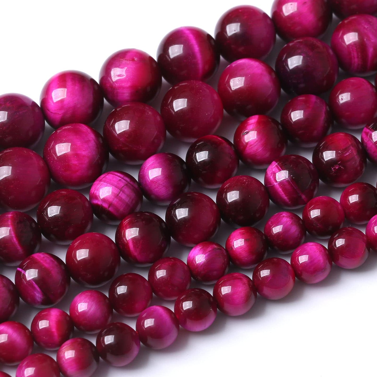 48PCS 8MM AAA Rose Red Tiger Eye Stone Beads Natural Gemstone Bead Crystal Healing Energy Jewelry Making DIY 15 inches