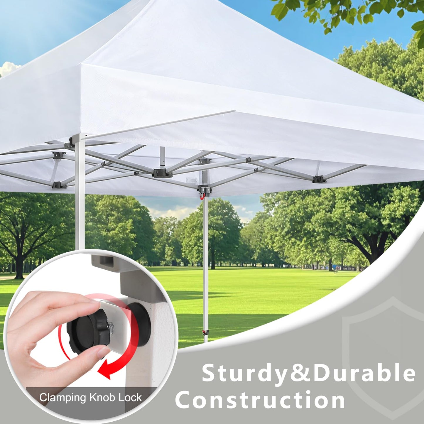 Eurmax USA 10ft Pop Up Canopy Awning,120"x36"Extended Sunshade Tarp with 30 SqFt Extra Shade,Commercial Grade Removable Replacement Tent Awning ONLY Fits 10x10 Canopy Tent with Square Leg,Black