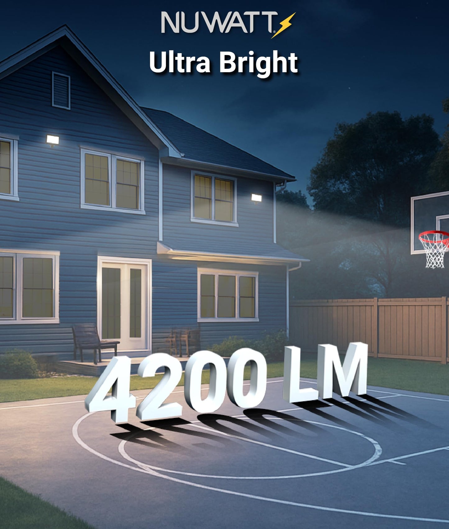 NUWATT 30W LED Flood Light, 3CCT 3000K/4000K/5000K Selectable, IP65 Waterproof Lighting, Adjustable Knuckle Mount, 4200LM, 0-10V Dimmable, 120-277V, Outdoor Security Floodlight for Yard, Bronze, UL