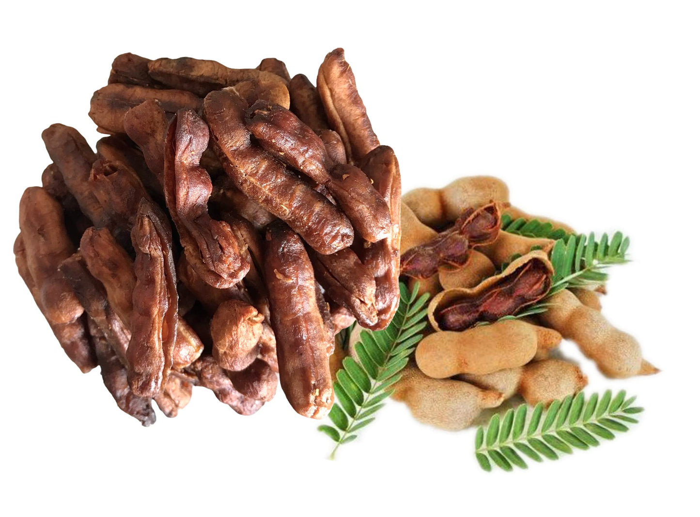 Seedless Fresh Dried Real Fruit Tamarind See-Chom-Phoo little Sour and Sweet small pieces 150 g. (5.29 Oz.)