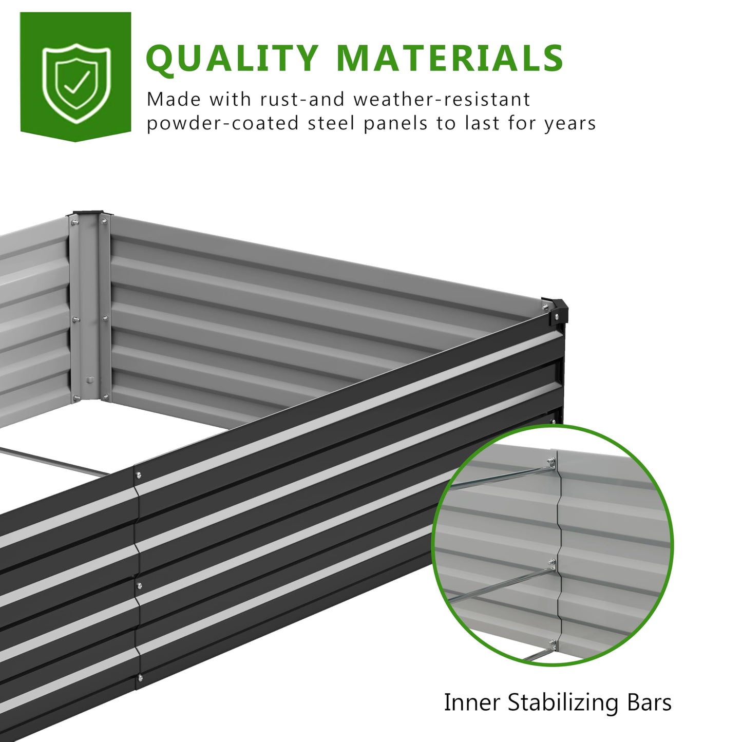 Easllre 2PCS 8x4x1ft Galvanized Raised Garden Bed Kit, Galvanized Planter Raised Garden Boxes Outdoor, Large Metal Raised Garden Beds for Vegetables,Black