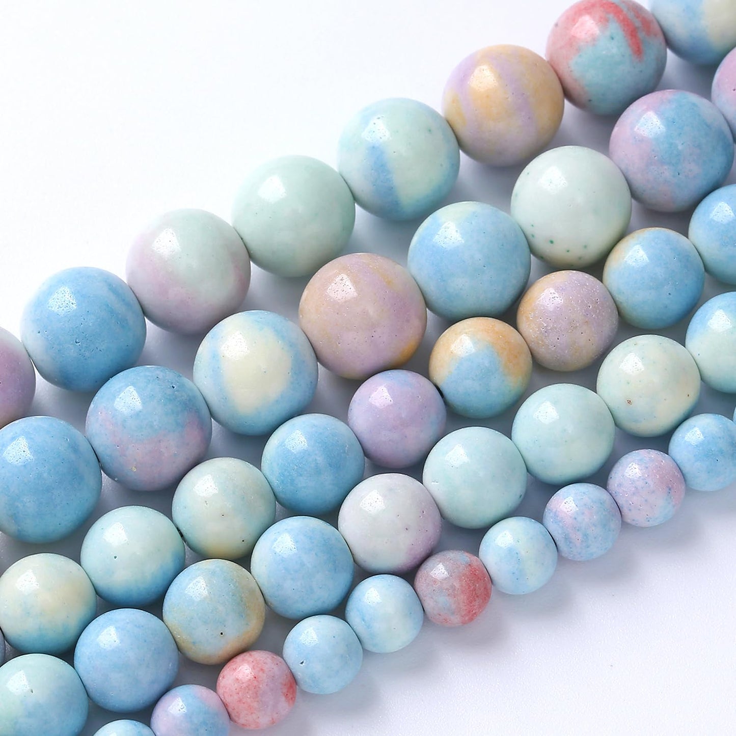 8mm 45pcs Natural Alxa Rainbow Stone Beads for Jewelry Making Energy Healing Power Stone Beads DIY Bracelet Necklace Accessories 15"