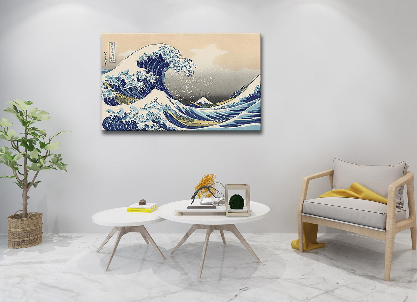 msspart The Great Wave off Kanagawa by Hokusai Canvas Wall Art Japanese Classic Artwork Painting Decor for Living Room Abstract Seascape Picture Print for Bedroom Office Home Decoration - 24"x36"
