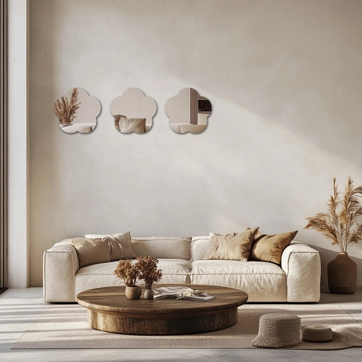 MACGIKMIRO Flower Acrylic Mirror Anti-Scratch Unbreakable Shatterproof HD Tempered Wall Decorative Mirrors for Home Children's Rooms Kindergarten Themed Restaurant(Flower 1,11.81"x11.81")