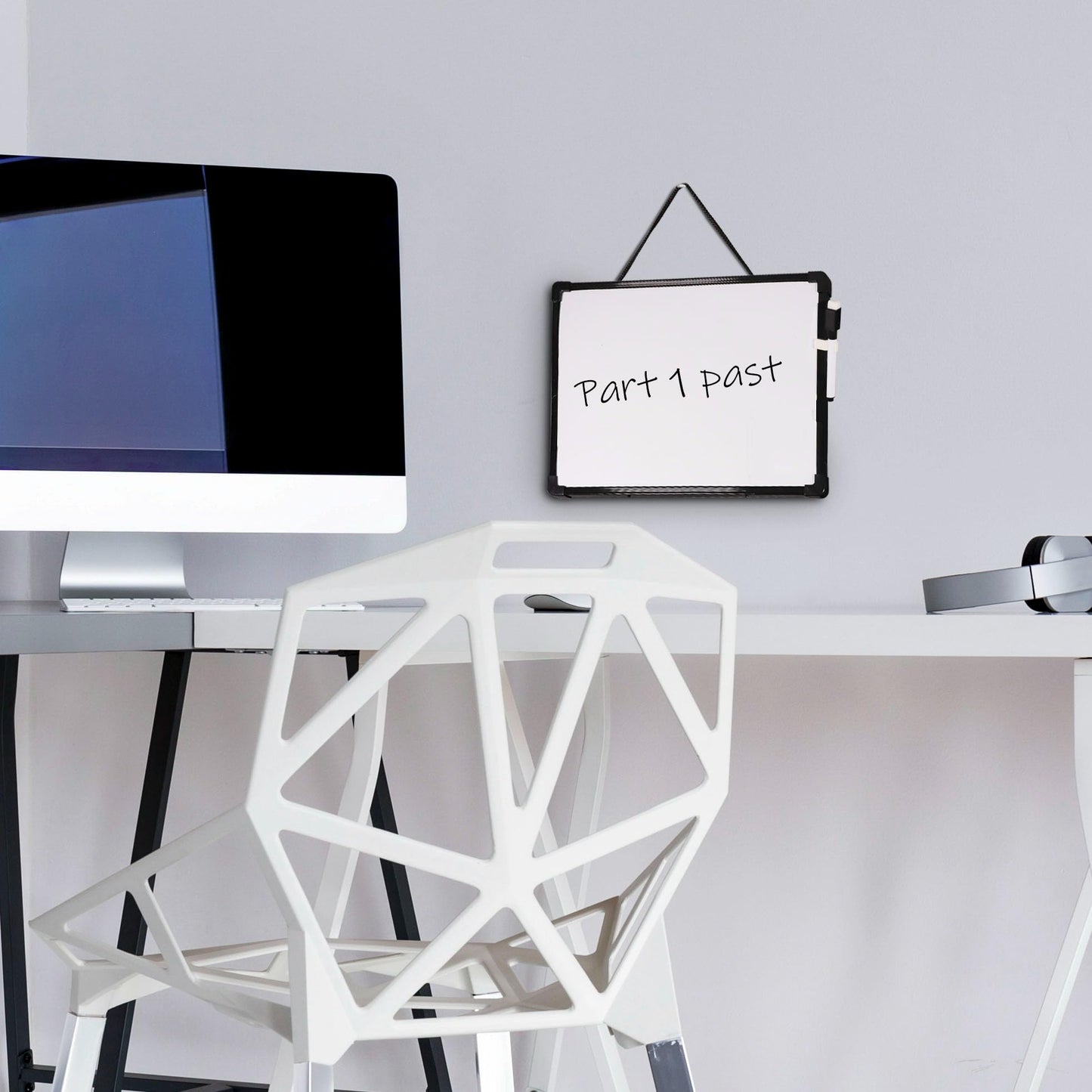 Double-Sided Small White Board 14" x 11", Dry Erase Board for Wall, Black Frame Mini Hanging Whiteboard for Home School Office