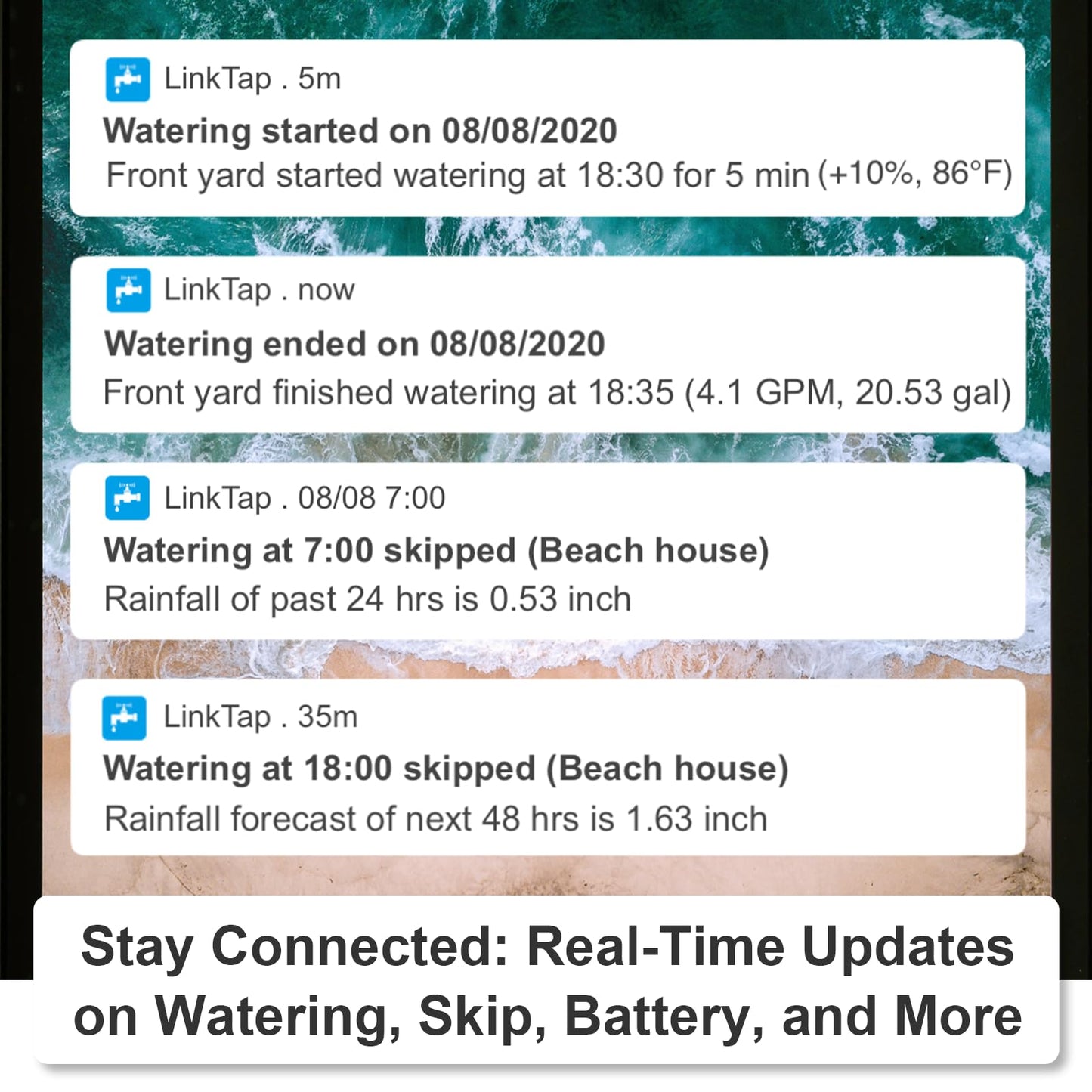 LinkTap G2S Smart Water Timer & Gateway, Greater Range Than WiFi Hose Timer, Real-Time Fault Detection & Alerts, Weather Awareness, Automatic Sprinkler Watering System for Lawns and Yard, Anti-Freeze