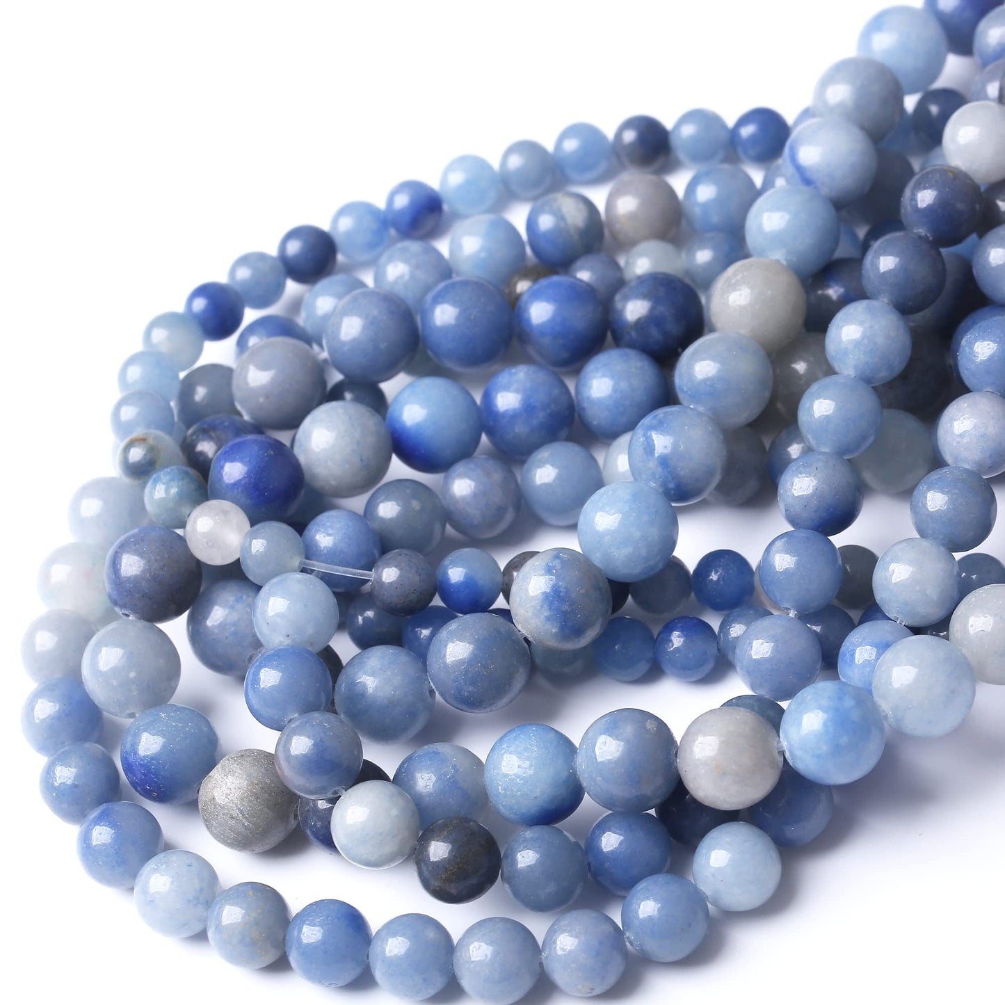 10MM Blue Aventurine Round Loose Beads Natural Gem Beads Crystal Energy Stone Beads for Jewelry Making DIY Bracelet Necklace