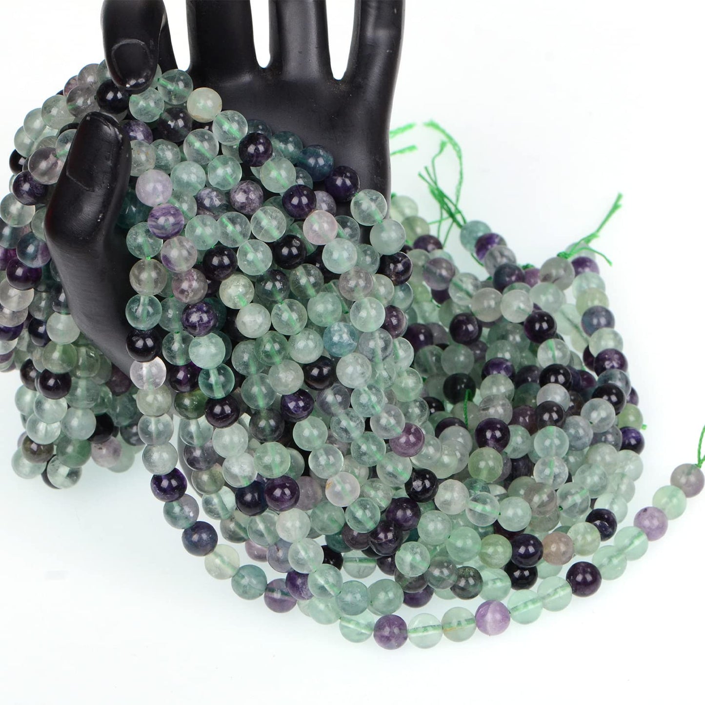 ICAI Beads 10mm Natural Fluorite Round Loose Stone Beads for Jewelry Making DIY Crafts Design 1 Strand 15" APPR.34-36pcs