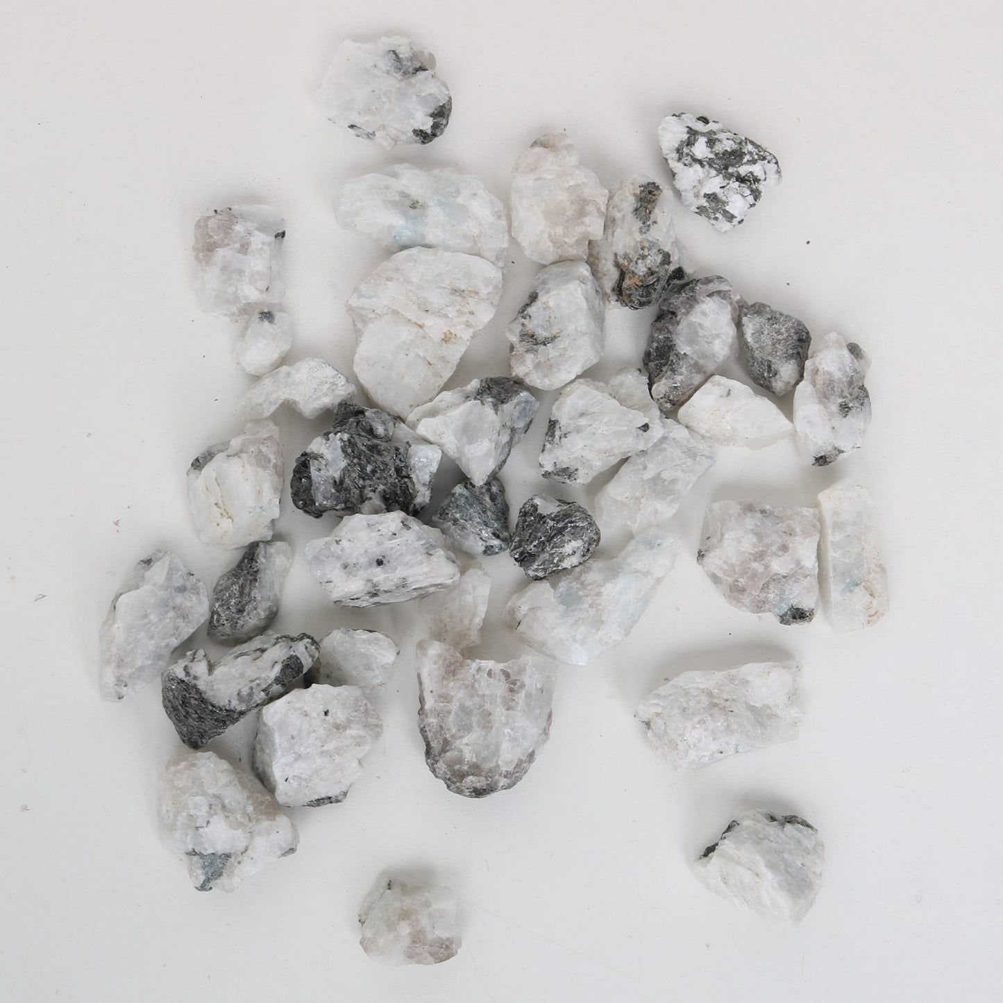 REAL-GEMS Natural Raw Healing Crystals Rough Stones for Tumbling, Cabbing, Polishing, Wire Wrapping, Wicca & Reiki Crystal Healing, Mix Gemstones,7 Chakra (Moonstone)