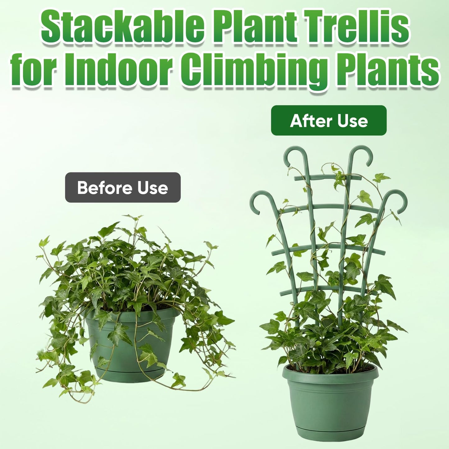 5 Pcs Trellis for Potted Plants,Stackable Plant Trellis for Climbing Plants Indoor, Small Plastic Support for Vine Ivy Hoya Houseplants Flower Plant Support