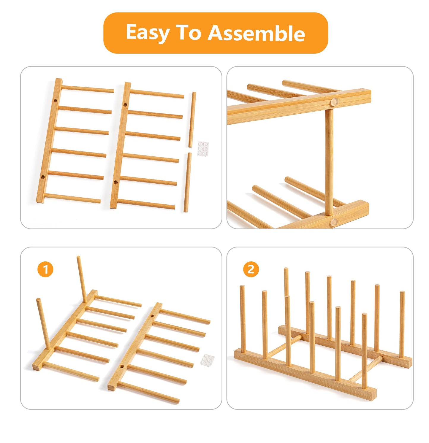 HBlife Desk File Organizer 5 Section Upright File Sorter, 1 Pack Bamboo File Holder for Home, Office & School