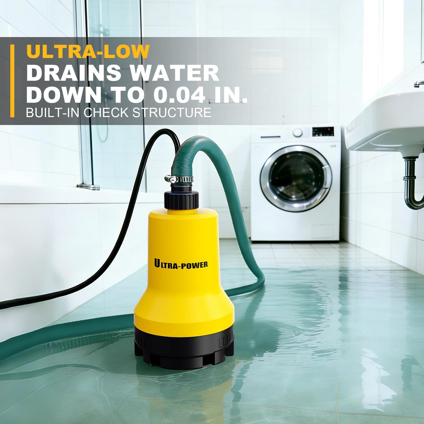 Pyrcruax Cordless Submersible Water Transfer Pump, Compatible with Dewalt 20V Max Battery Pack, 17 GPM Sump Pump, Ideal for Pool, Spa, Hot Tub, Garden, Tool Only-Battery & Charger not included