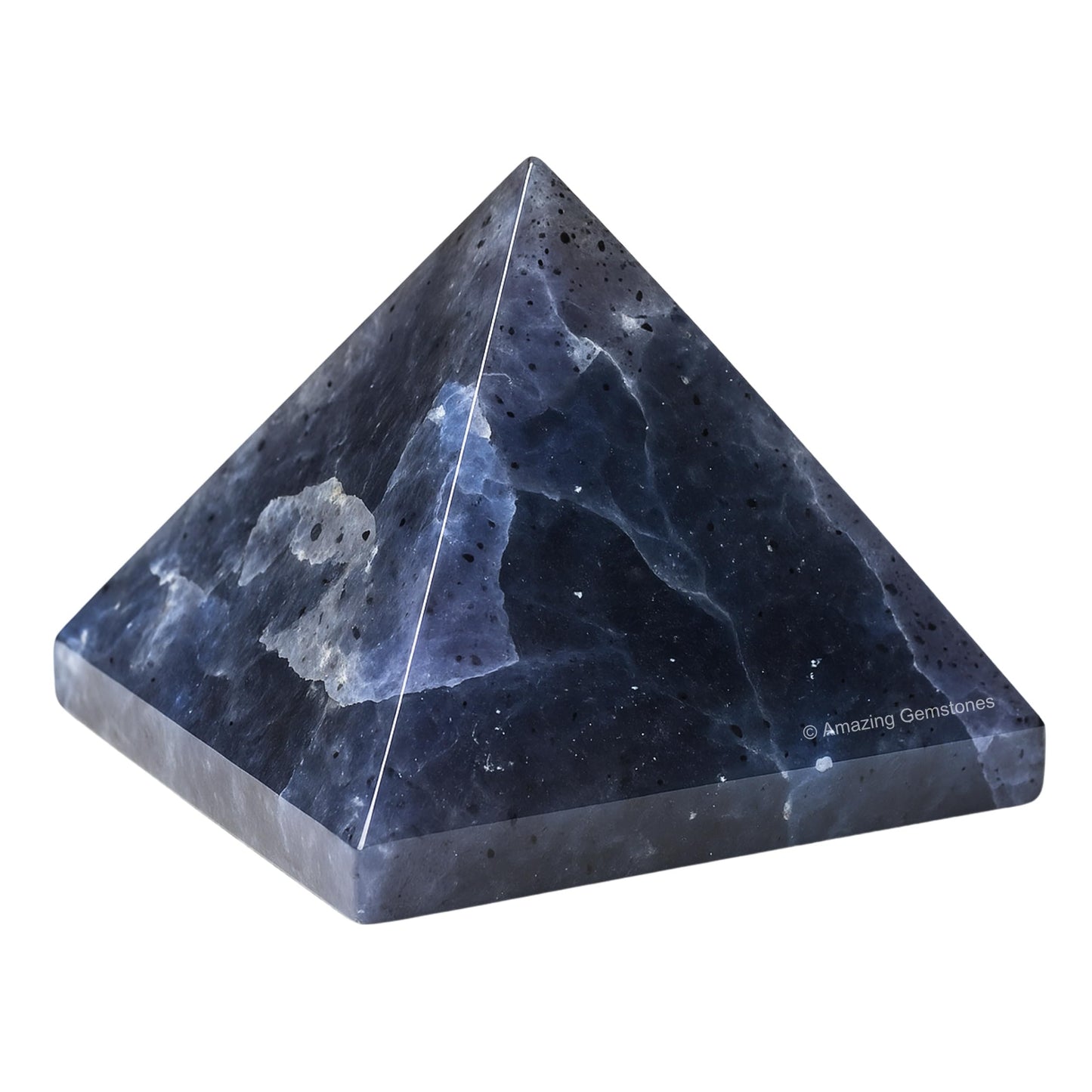 Amazing Gemstone Iolite Pyramid Crystal Healing Stones - 2" Great Pyramid Figurine of Natural Stone Pyramid for Meditation, Reiki, Chakra Balancing and Crystal Pyramids Grid
