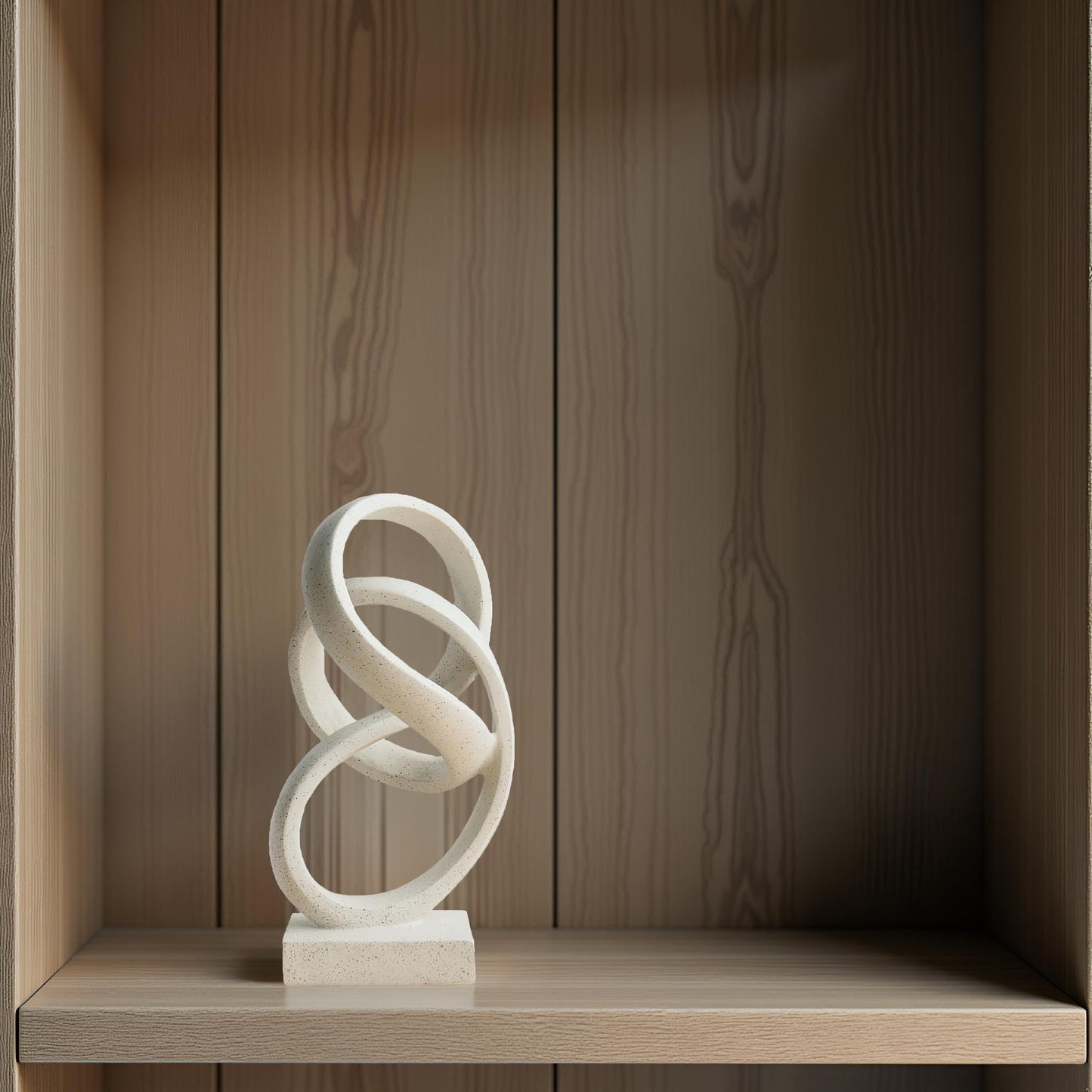 LAIKEARTS 10" Modern Abstract Ribbon Decorative Sculpture, Knot Sculptures,Home Decor,Coffee Table Statues,Dining Living Room Desk Decor（White）