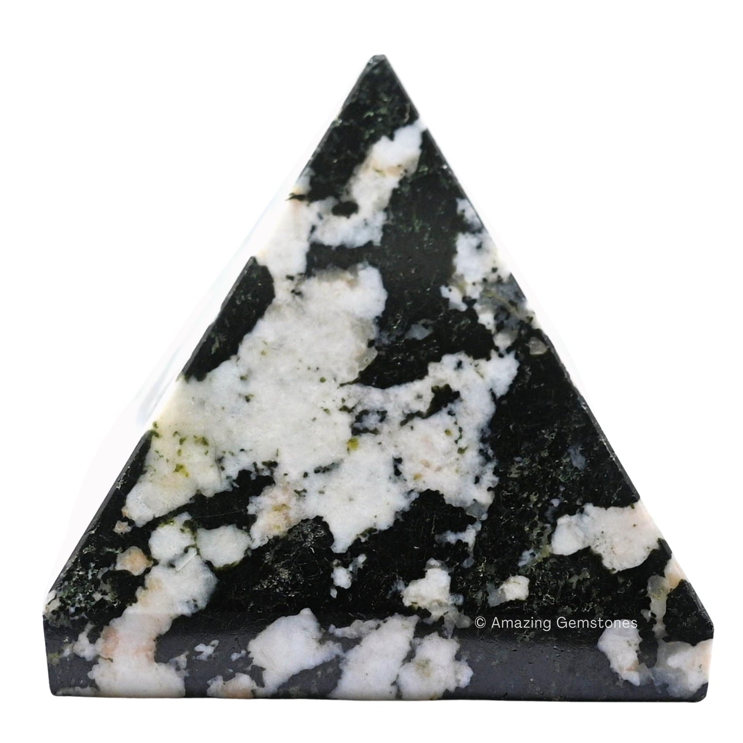 Amazing Gemstone Black and White Tourmaline Pyramid Crystal Healing Stones - 1" Great Pyramid Figurine of Natural Stone Pyramid for Meditation, Reiki, Chakra Balancing and Crystal Pyramids Grid