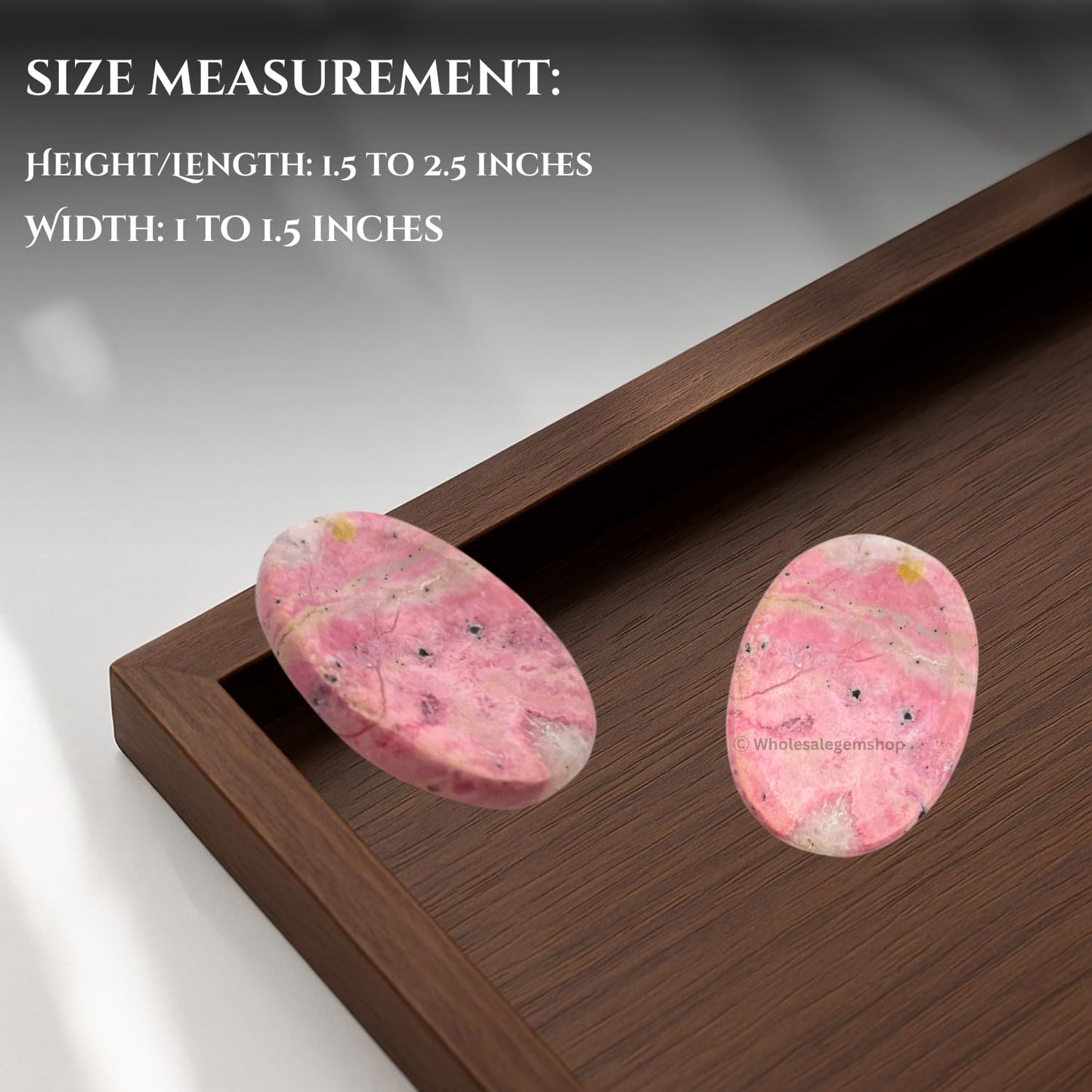 GEMSCITE Rhodochrosite Thumb Worry Stones Metaphysical Gemstone Crystal Healing Reiki Men Women Gift FENG Shui Positive Energy Love Wellness Palm Stones Wicca Powerful