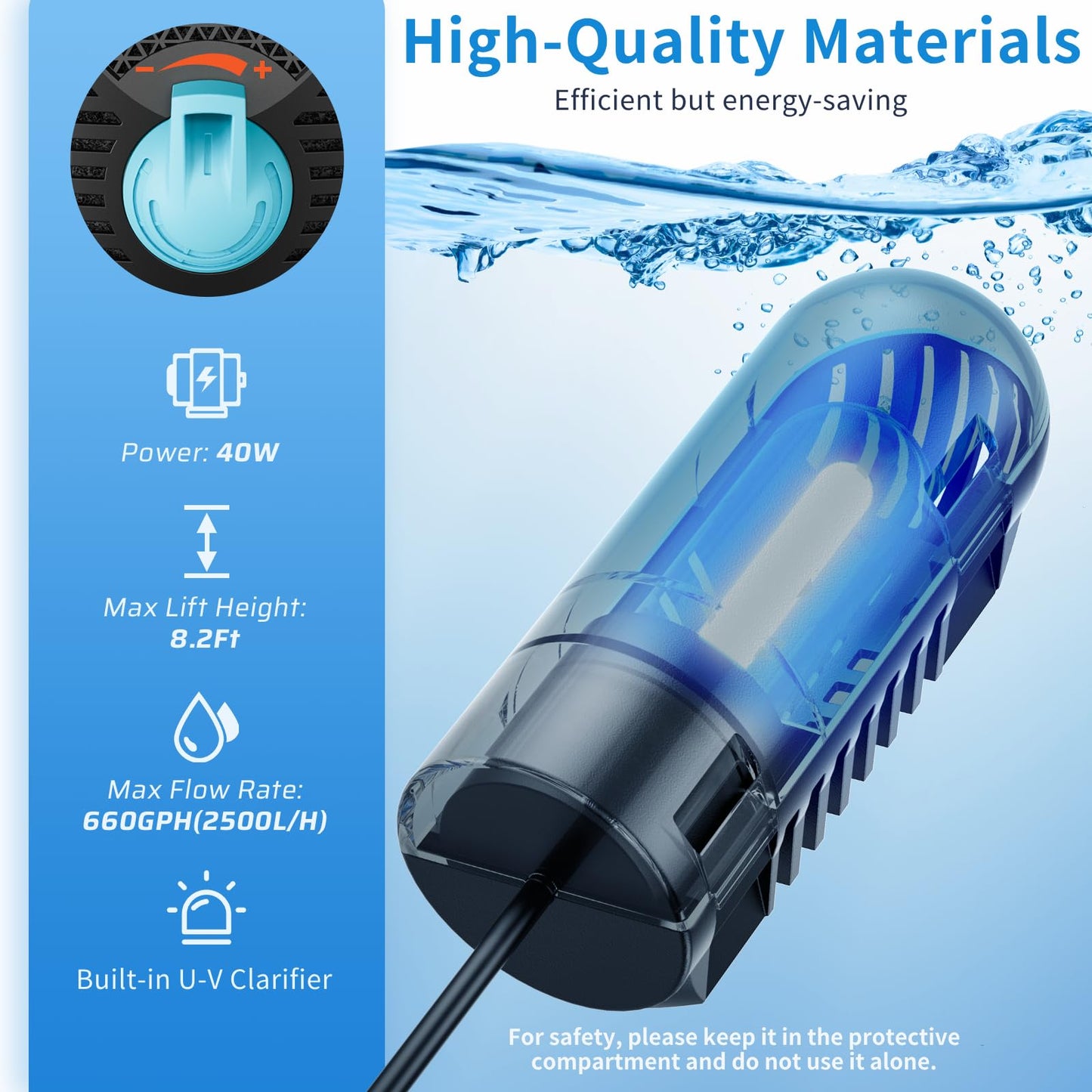 Antfraer Pond Filter Fountain Pump Kits with UV Clarifier, Pond Filter Box with 40W 660GPH Submersible Pump, KOI Pond Filter for Outdoor Ponds Garden Fountain Waterfall Aquarium Koi Pond