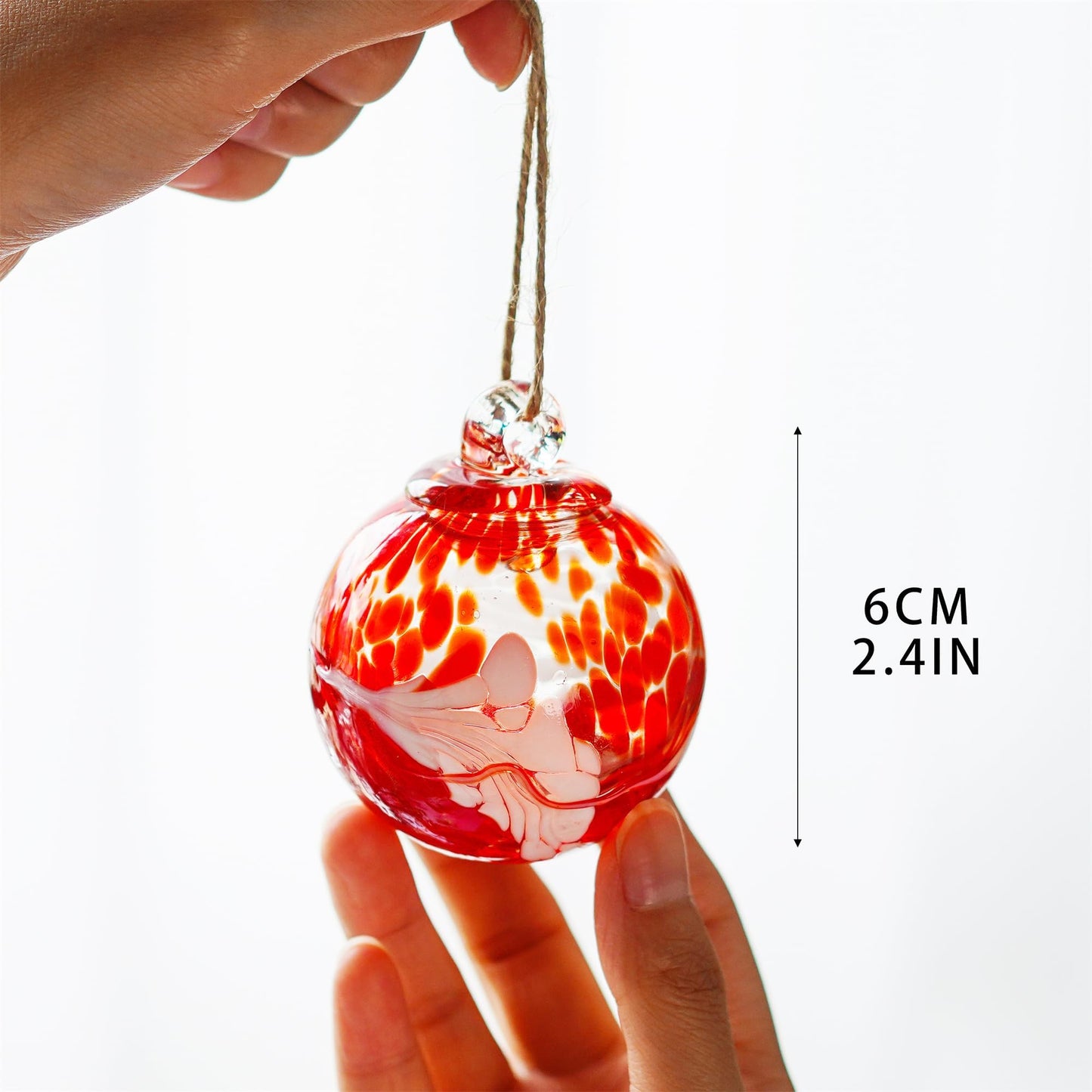 6pcs Hand-Blown Glass Ornaments Balls Hanging Glass Balls Witches Ball Gazing Ball for Home Window Outdoor Garden Patio Xmas Tree Décor