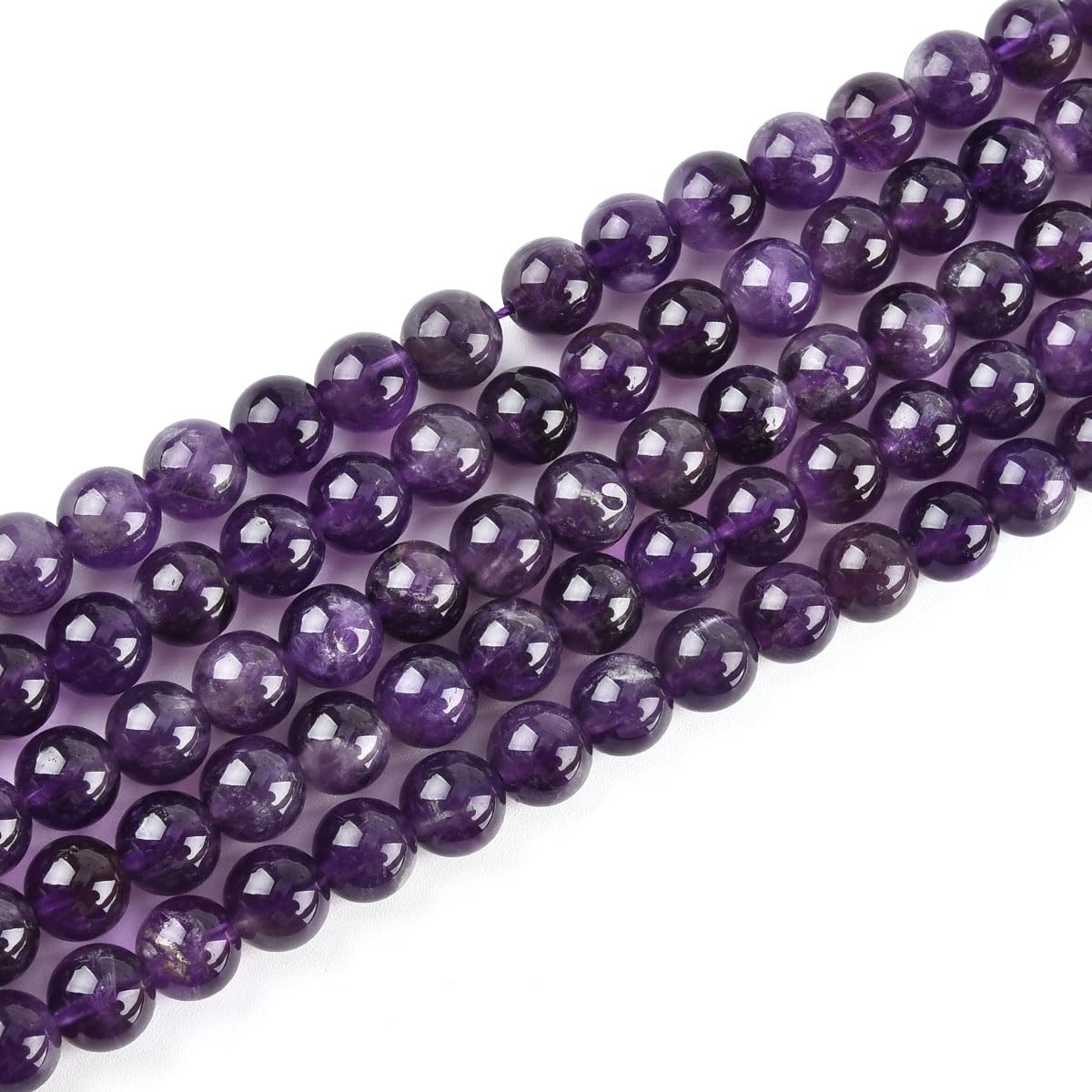 10mm Natural Amethyst Beads Round Gemstone Loose Beads for Jewelry Making (38pcs/Strand)