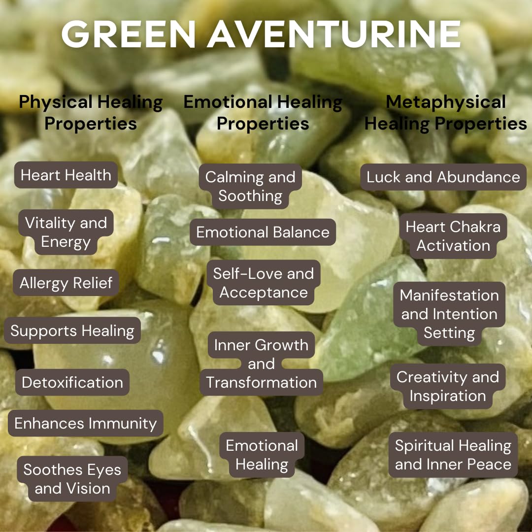 Indian Consigners Natural Crushed Polished Tumbled Gem Stone Chips, Decoration & Healing Crystals (Green Aventurine)