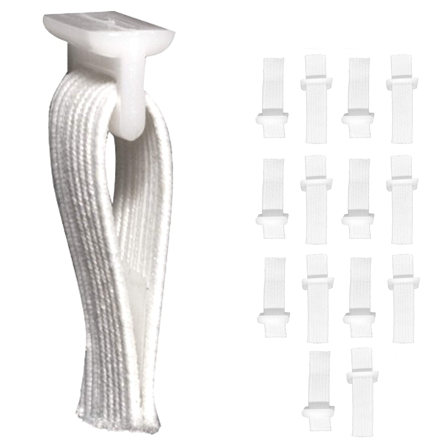 DMSE Wholesale Elastic Curtain Slide Carriers Glides Sliders Slide, and Rollers (14 Pack)