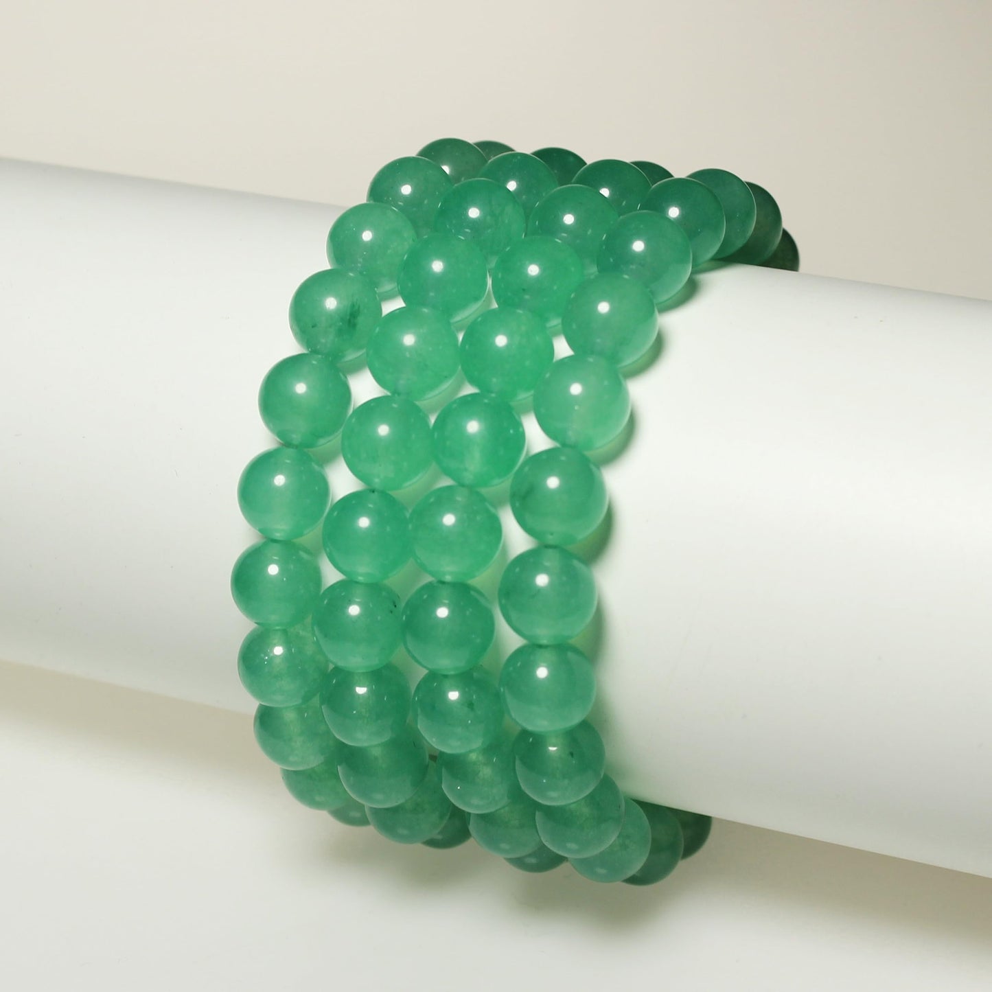 MJDCB Stone Beads 8mm 43pcs Round Aventurine Green Jade Loose Gemstone Bead Charms for Jewelry Making Bracelet Necklace Earring Pendant