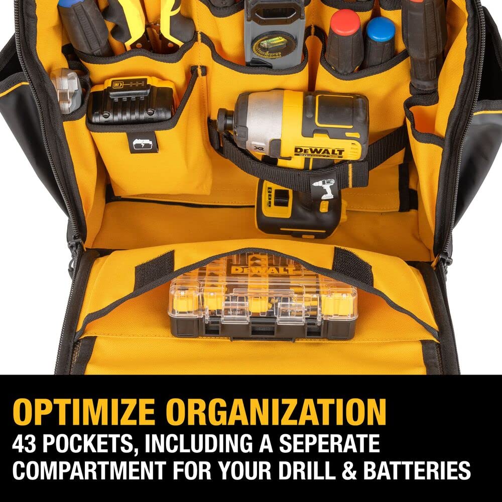 DEWALT Tool Backpack, Tool Storage and Organization, Durable and Water Resistant (DWST560102)
