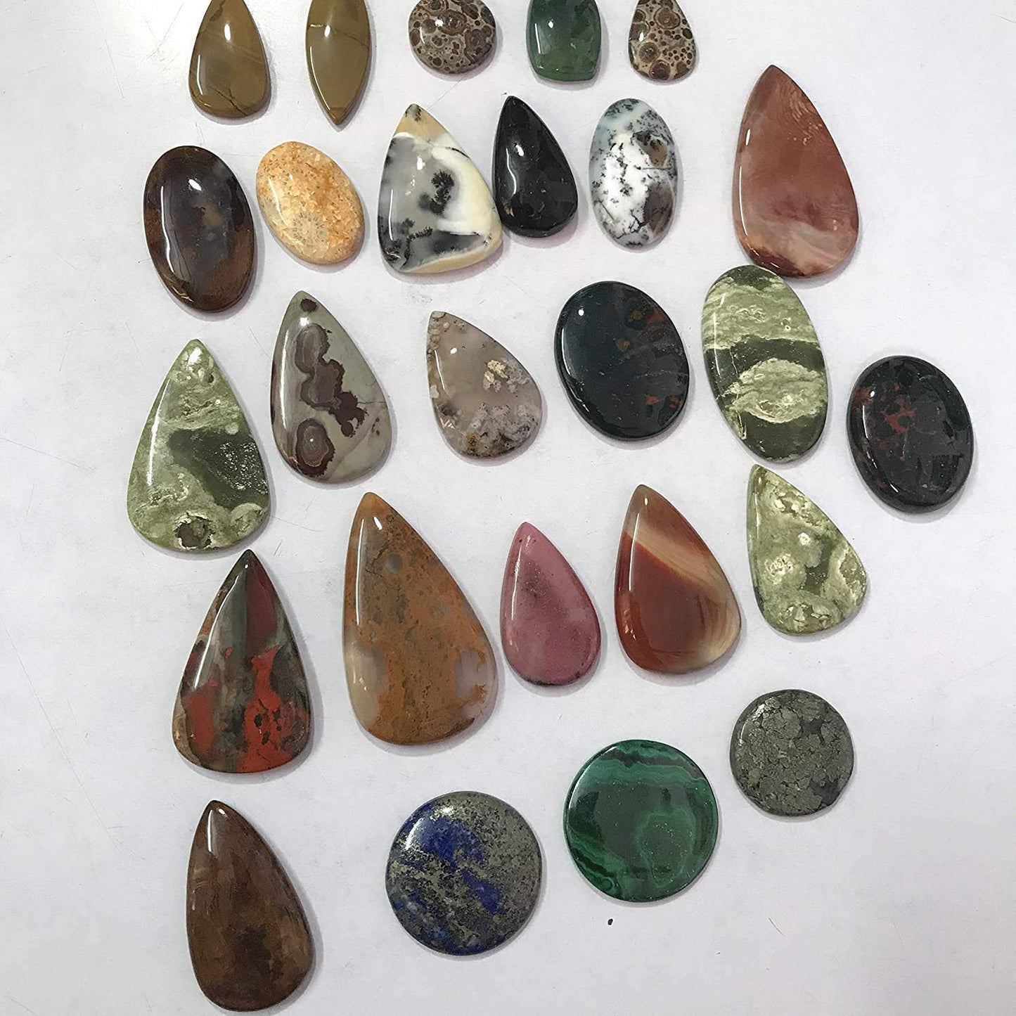GEMKORA (2 to 3pcs) Natural Mix Gemstones Wholesale Cabochons Lot, Jewelry Making Loose Gemstone, DIY Stones, Wire Wrapping, Reiki, Wikka, Healing Crystals, Bulk Gemstone Deal (100 carats)