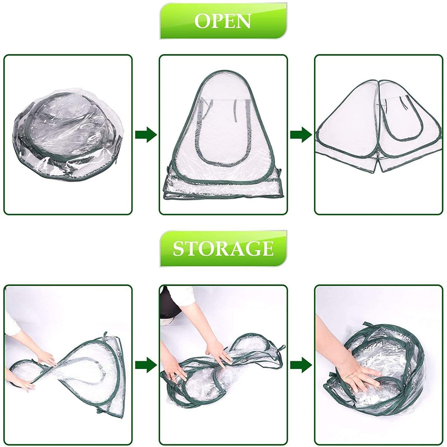 Lyellfe Pop Up Greenhouse Cover, PVC Mini Greenhouse with Nails, 28" x 28" x 34" Clear Portable Backyard Gardening Flower Sunshine Tent Room for Indoor Outdoor Plant, Cold Frost Protector