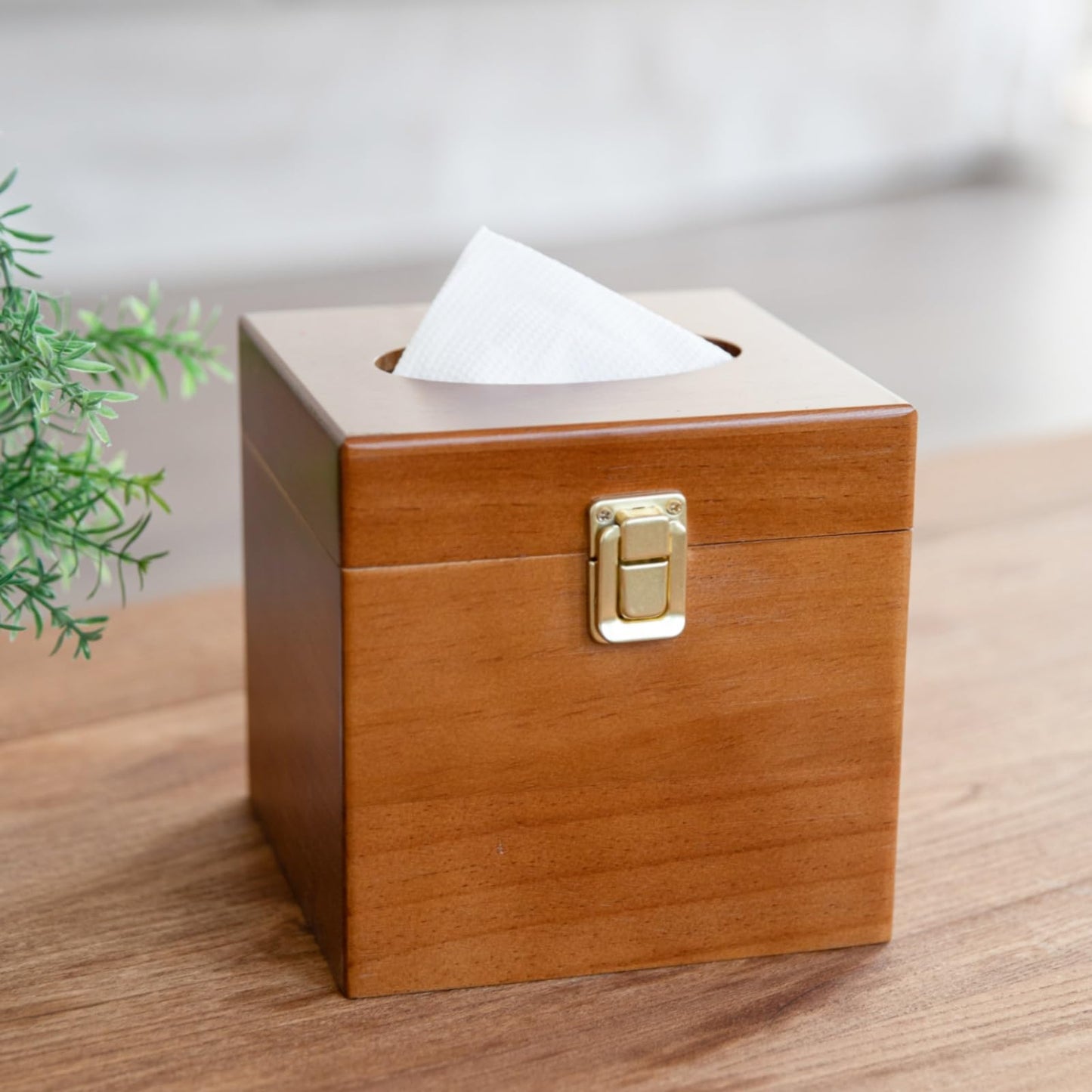 Wooden Square Tissue Box Cover with Lid, Decorative Cube Tissue Box Holder, Bathroom Accessories, Office Decor, Home Decor for Modern Farmhouse Classic Style