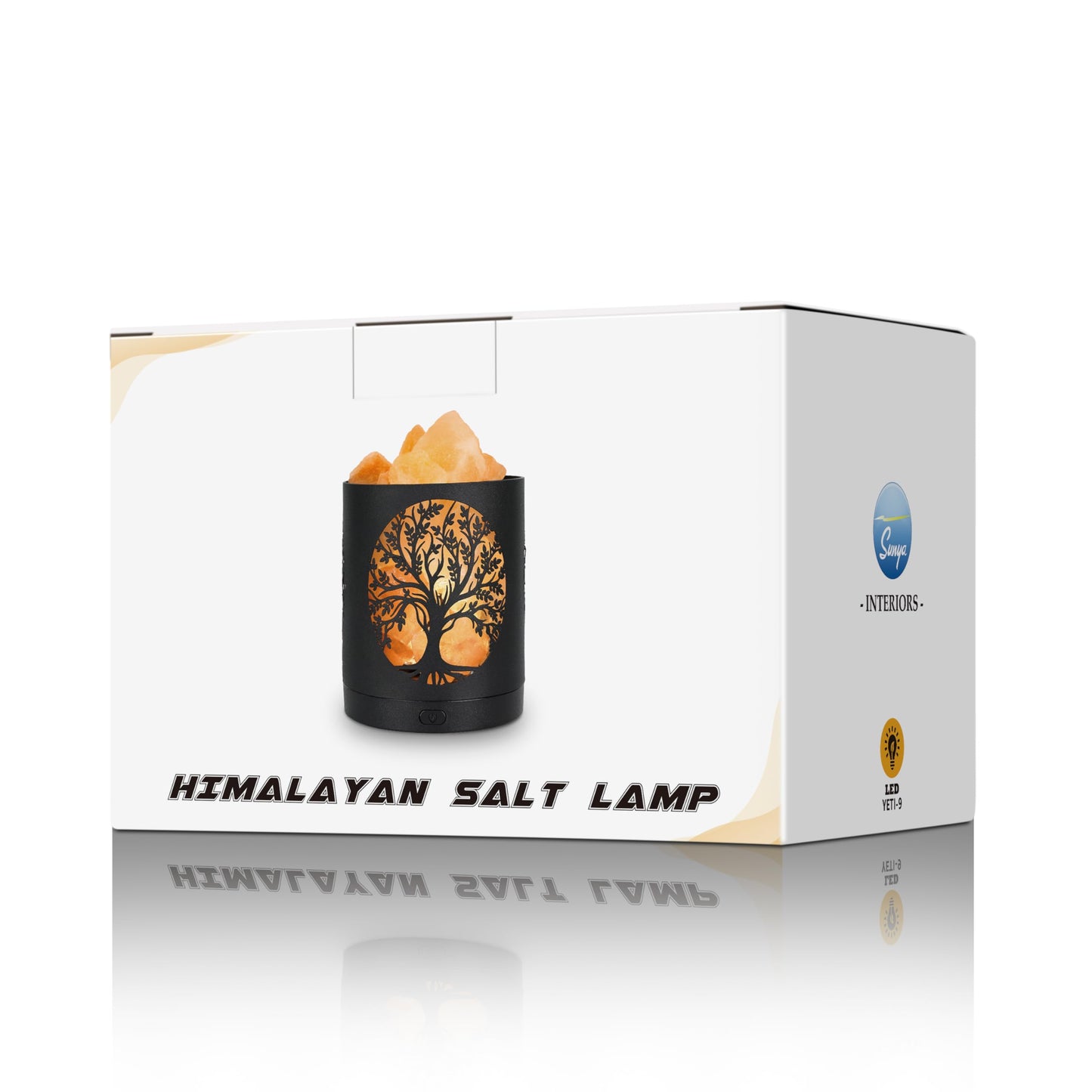 SUNYA Himalayan Salt Lamp - Metal Basket with 5 LED Bulbs, Pink Rock Salt Lamp Night Light with USB Power Cable. Battery Powered Support