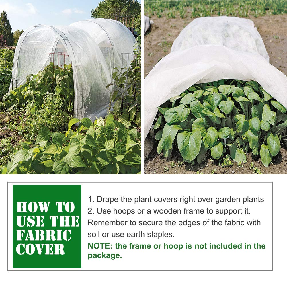 Plant Covers Freeze Protection 10 ft x 30 ft Floating Row Cover 0.9oz/yd² Garden Fabric Plant Cover for Winter Frost/Sun Pest Protection (10FT X 30FT)