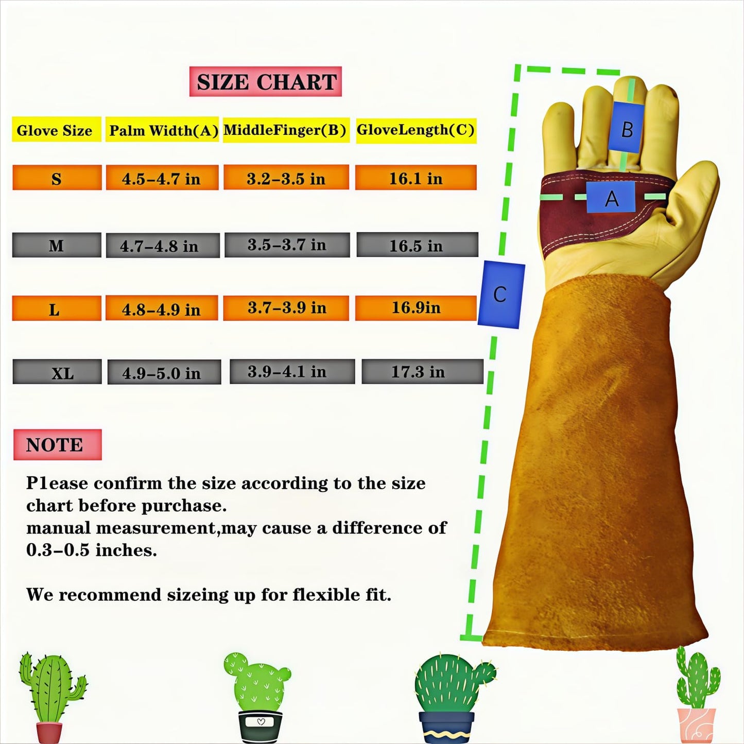 wfkwcxw Gardening Gloves for Women/Men Thorn Proof, Premium Leather Work Gloves for Cactus & Rose Pruning, Adjustable Wrist Strap, Yellow, Medium