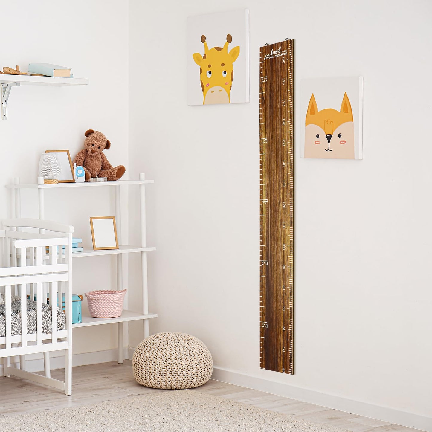 Eersida Growth Chart for Wall Kids Height Growth Chart Wooden Ruler Nursery Wall Decor Boys Girls Height Measurement Loved Beyond Measure for Room Hanging Decor(Novel Style)
