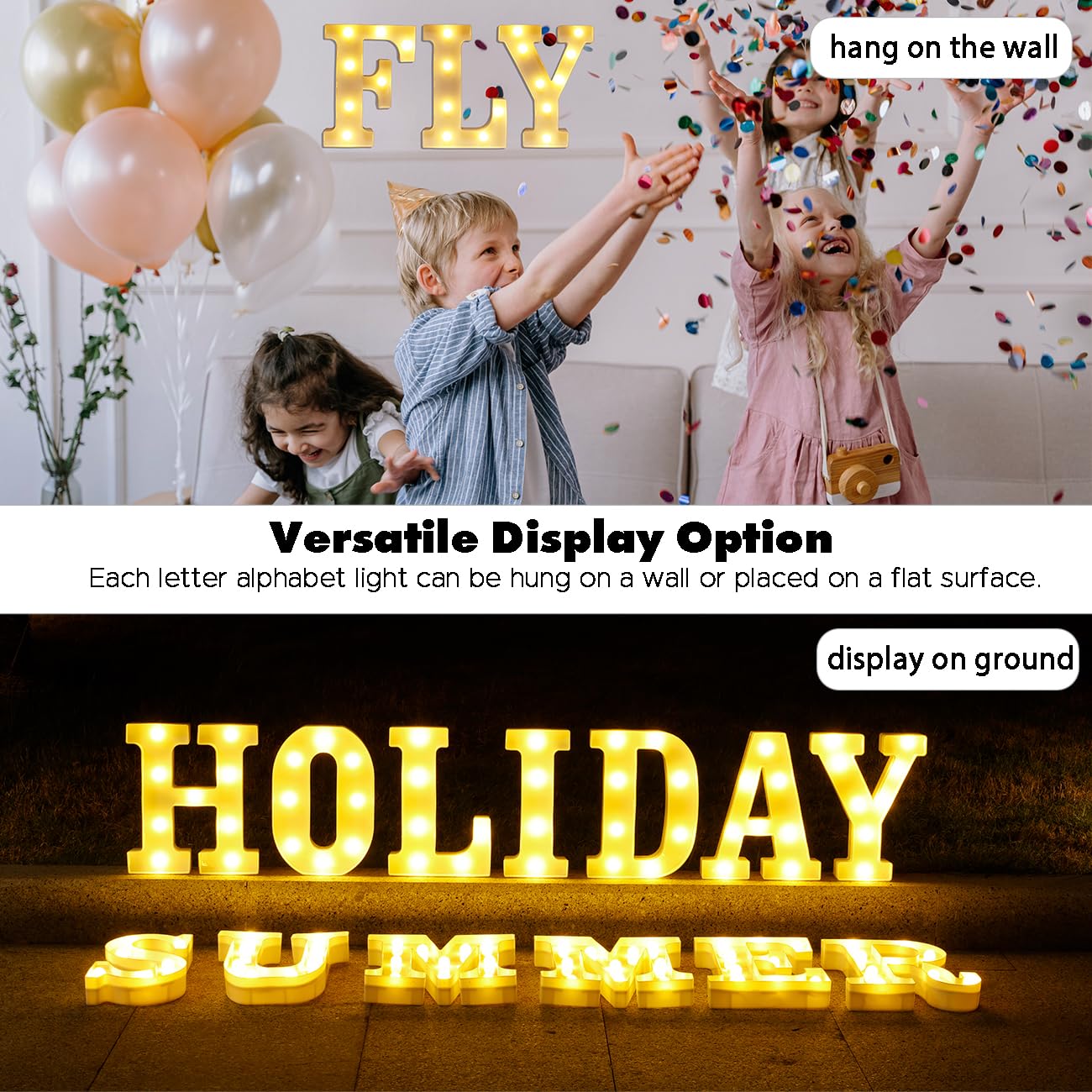 DyingSwan Small Led Marquee Letters, Light Up Letters, 8.58 Inch Led Letter Lights, Battery Powered Lighted Sign for Table, Party, Birthday, Christmas Decor (Letter L)
