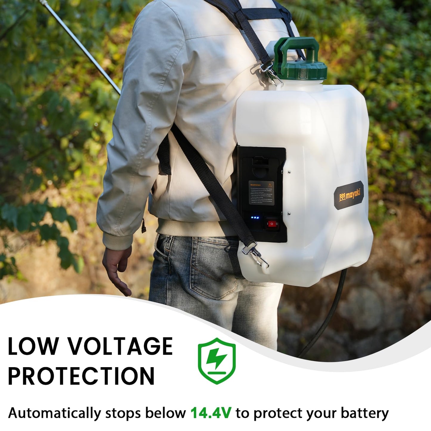 3Gallon Lawn Garden Sprayer Compatible with Makita 18V Battery(Tool Only), Backpack Pump Sprayer, Translucent Water Tank, Adjustable Pressure, for Spraying Plants, Watering, Weeds, Cleaning