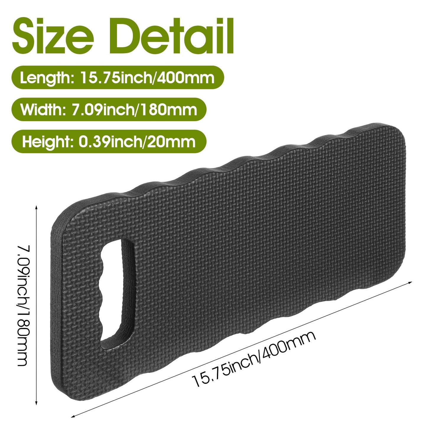 PercyEffie 6 PCS Gardening Kneeling Pad, Thick Knee Mat Waterproof Foam Knee Pads Kneeler Mat for Long Gardening Hours,Cleaning, Yoga, Praying, Exercise 16'' x7''x 1'' Black