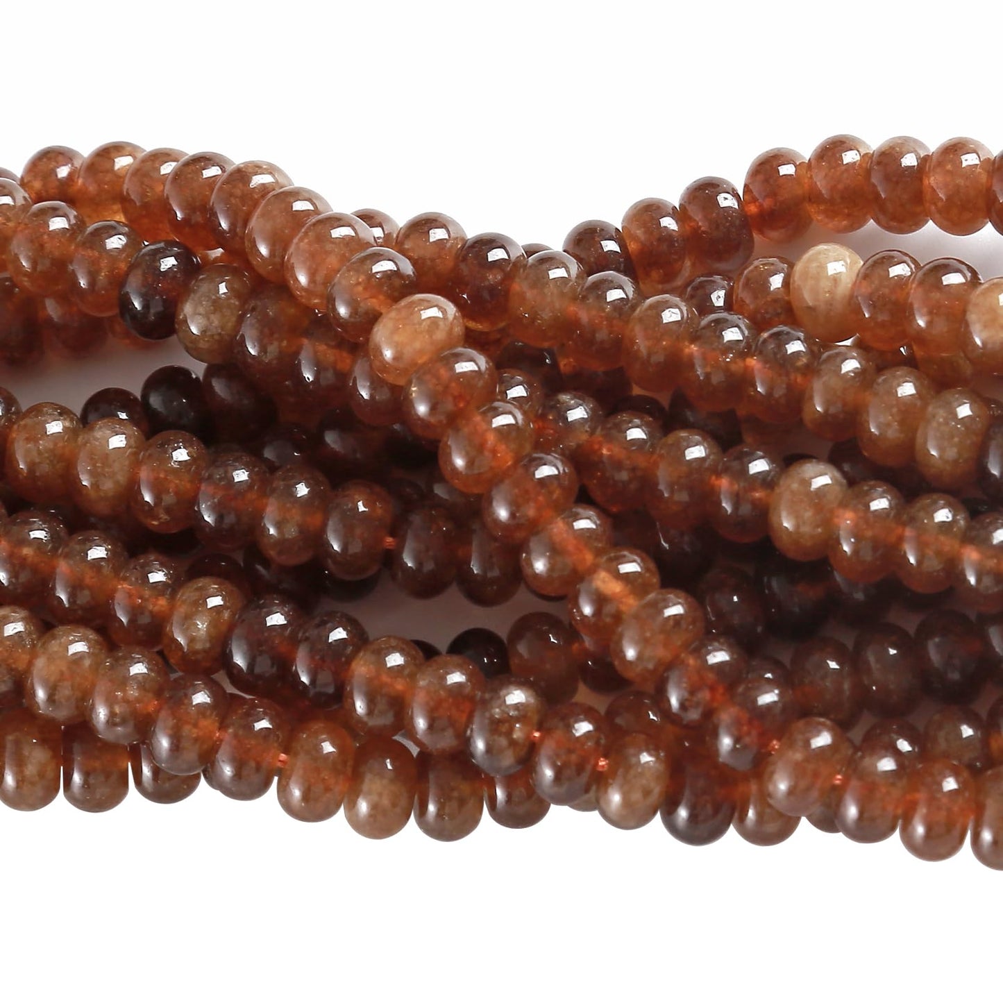 5x8mm 76pcs Gold Tourmaline Rondelle Spacer Loose Beads Abacus Disk Stone Round Loose Gemstone Beads for Jewelry Making DIY Bracelet Necklace