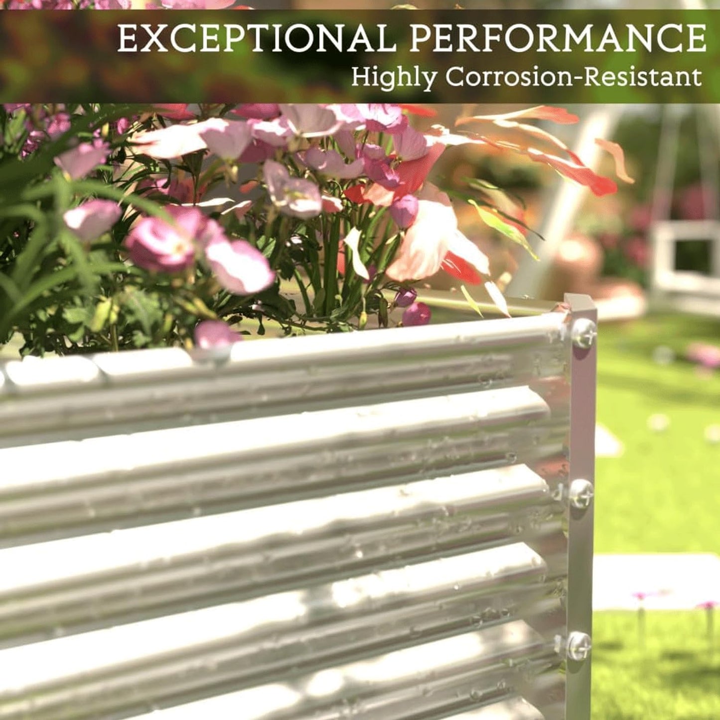 CATMANOR 2 Pack Tall Corrugated Galvanized Steel Raised Garden Bed Outdoor, Metal Above Ground Garden Bed for Vegetables and Flowers, Rectangle Raised Beds for Gardening-6x3FT