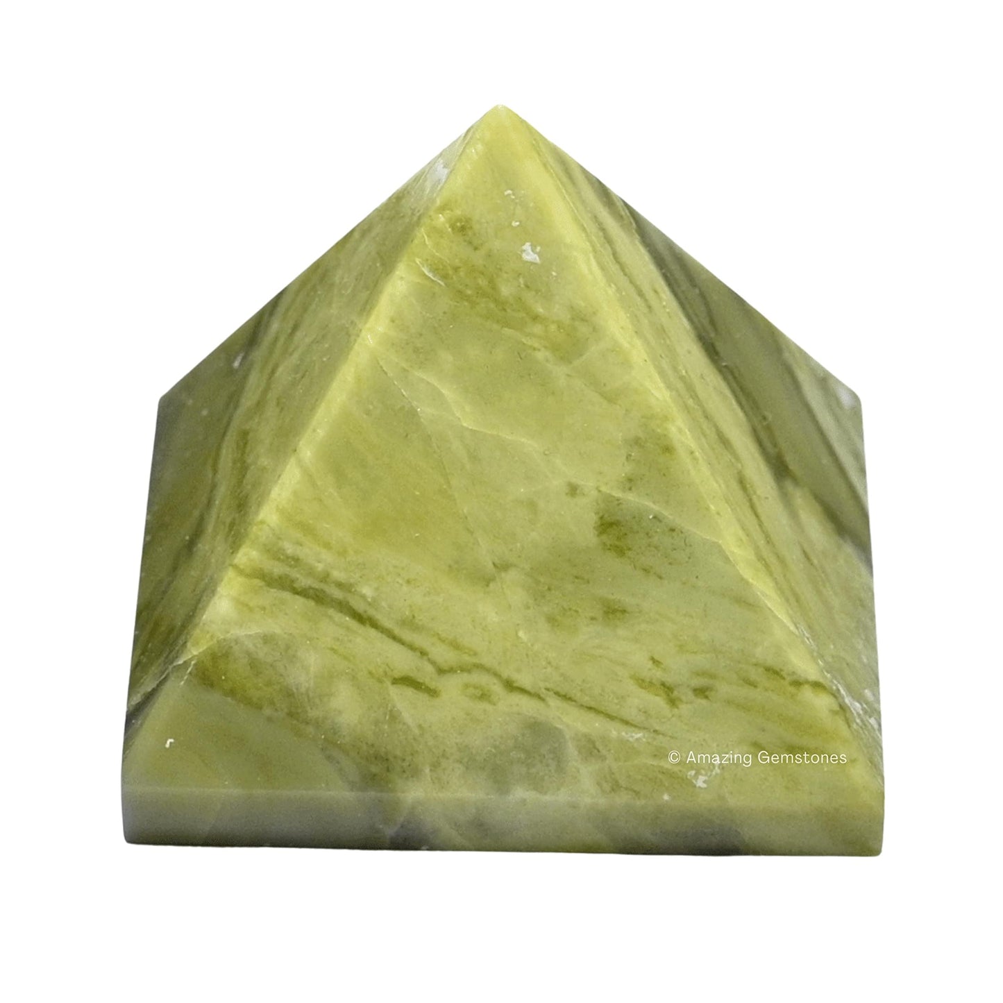 Amazing Gemstone Serpentine Pyramid Crystal Healing Stones - 2" Great Pyramid Figurine of Natural Stone Pyramid for Meditation, Reiki, Chakra Balancing and Crystal Pyramids Grid