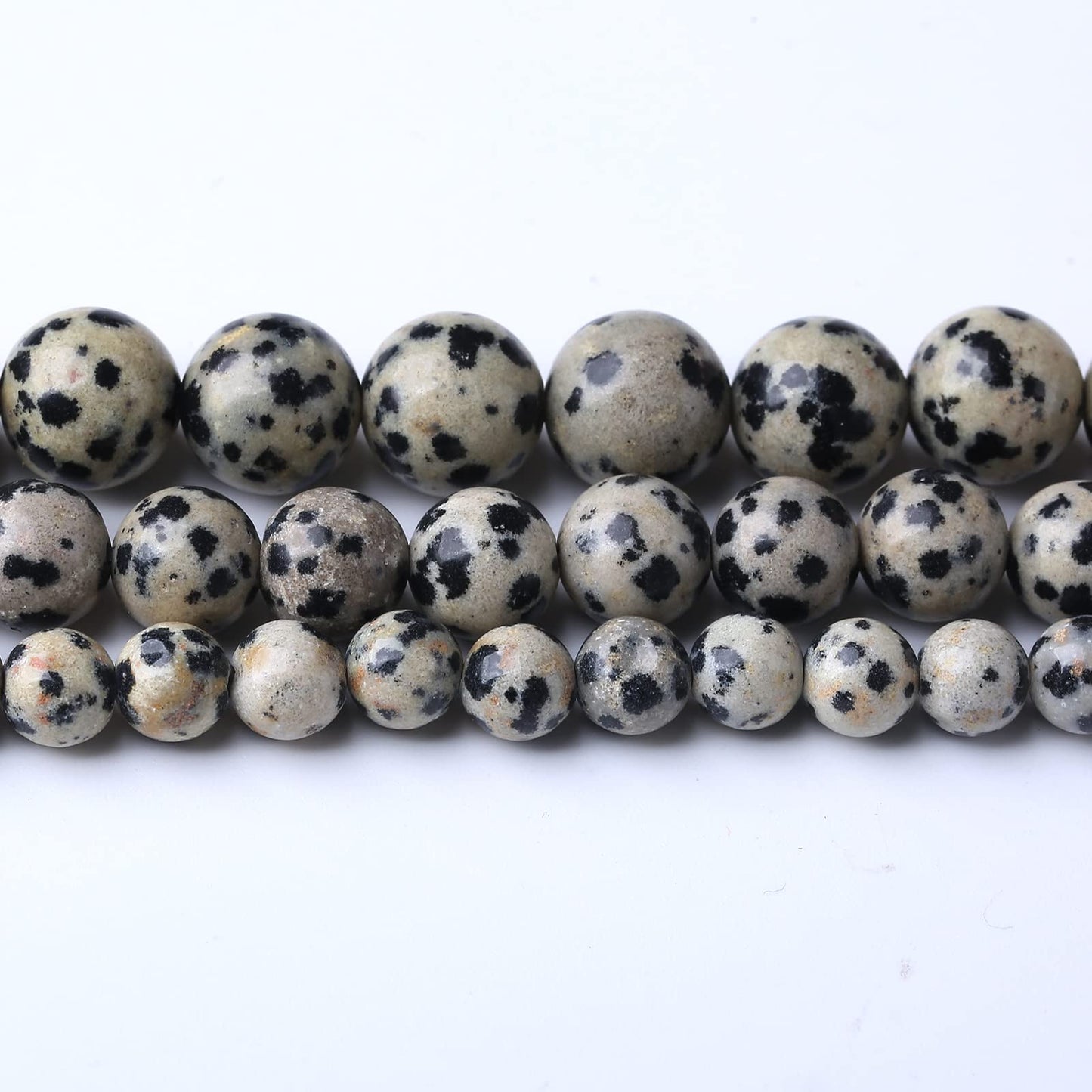 45PCS 8MM Natural Dalmatian Jasper Stone Beads Energy Healing Beads for DIY Jewelry Bracelet Necklace Making for Jewelry Making15Inch