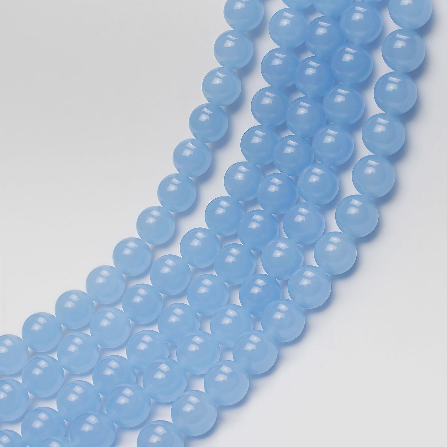 MJDCB Natural Aquamarine Chalcedony Round Loose Beads for Jewelry Making DIY Bracelet Necklace (10mm)