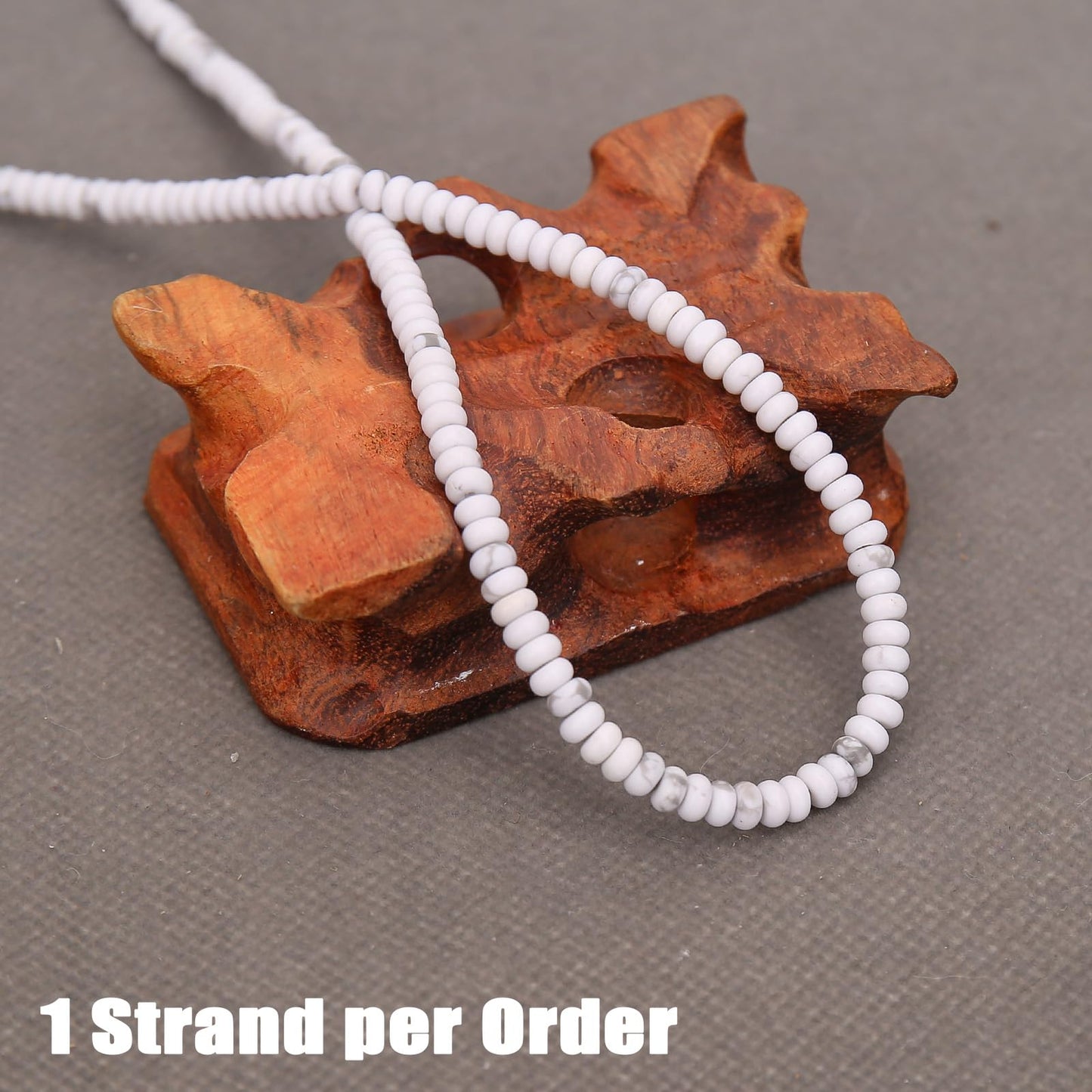 BONNY BOXX 1 Strand (150PCs) Natural 2 * 4mm Howlite Rondelle Beads, Natural Abacus Disk Stone Beads Loose Spacer Gemstone for DIY Bracelet Necklace Jewelry Making