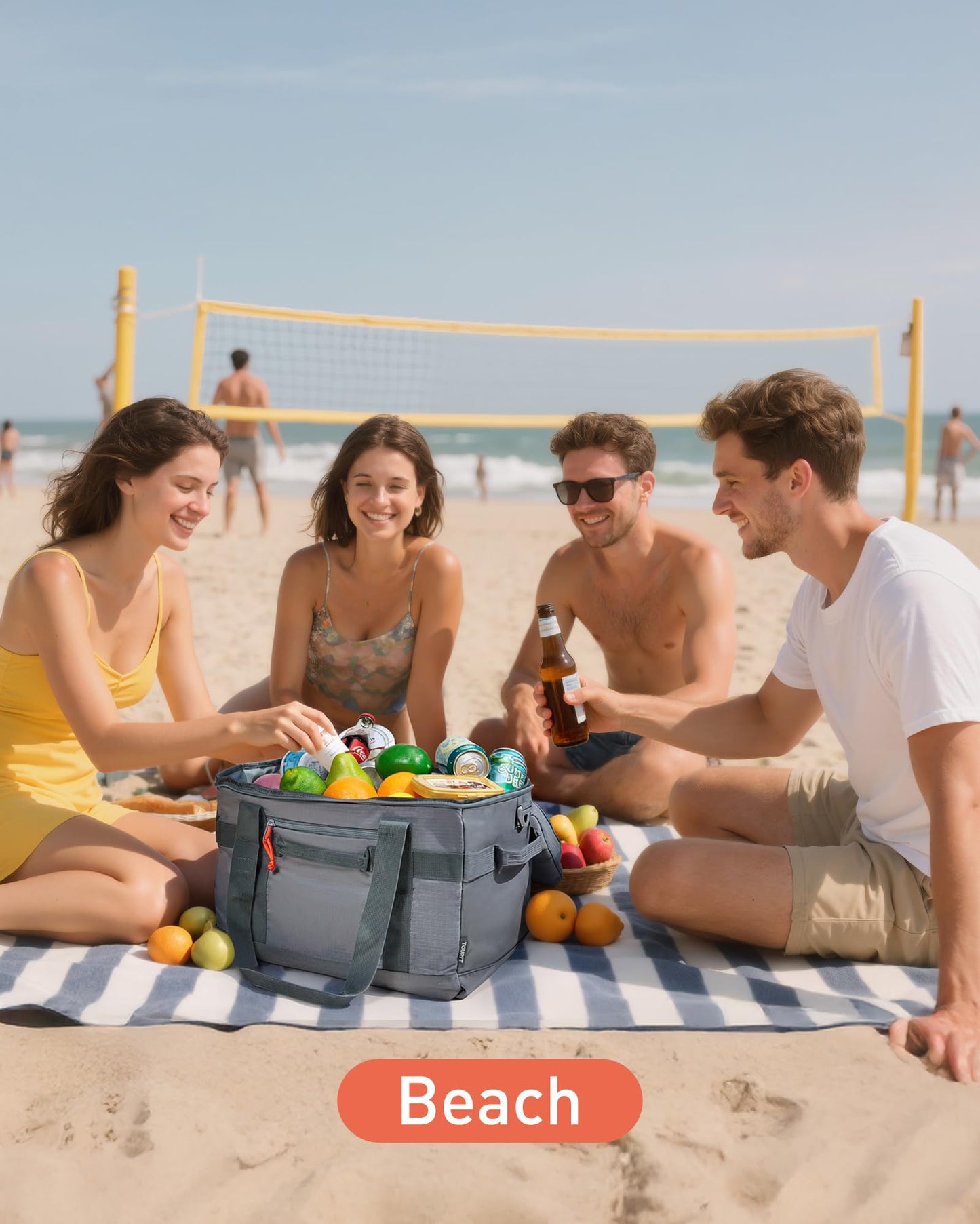 TOURIT Soft Sided Cooler Bag Insulated 48/60 Cans, Large Collapsible & Leakproof Ice Chest for Picnic, Beach, Camping, Travel