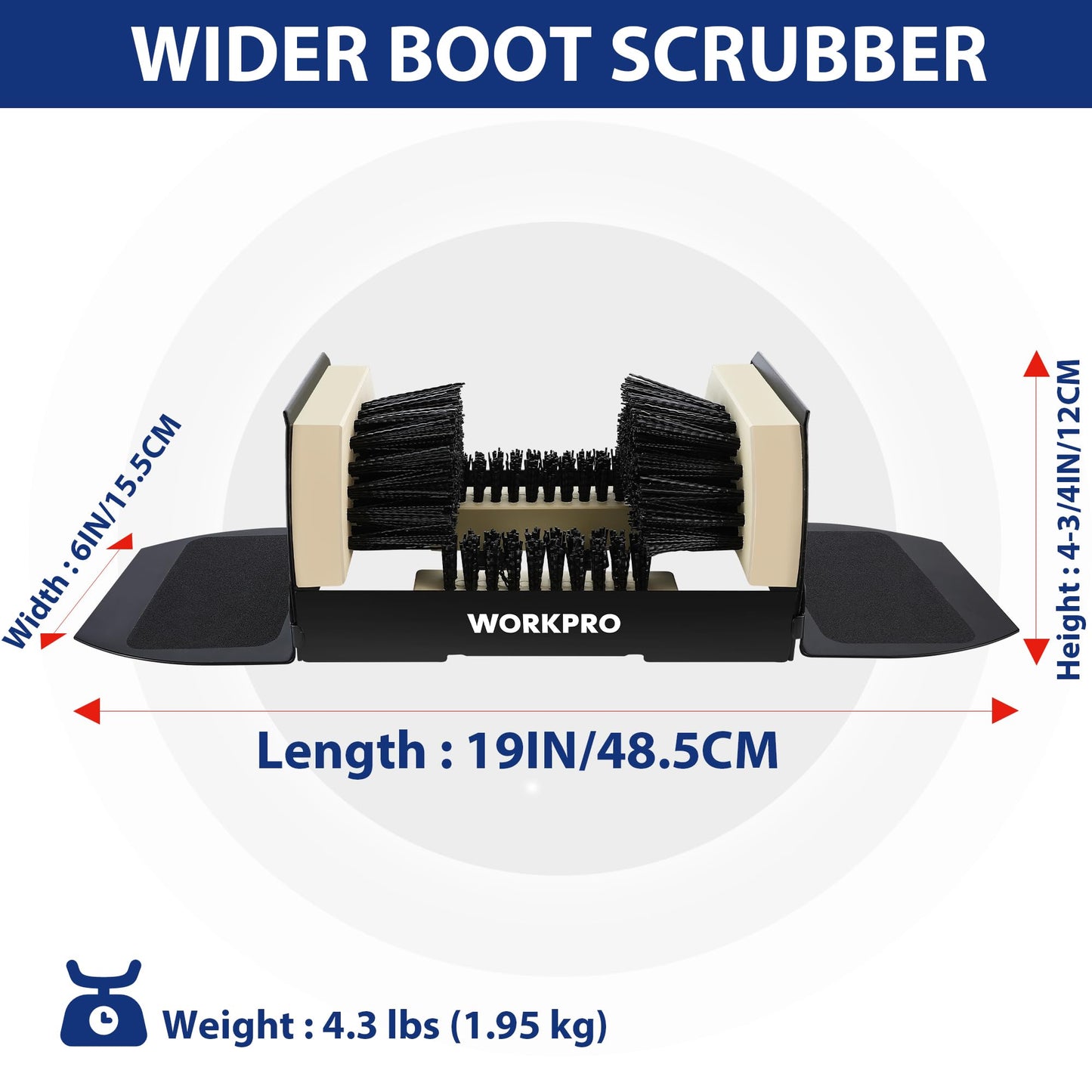 WORKPRO Boot Brush Scraper Extra Wide, Shoe Cleaner Brush, Boot Scrubber, Heavy Duty Boot Cleaning Brush Outdoor