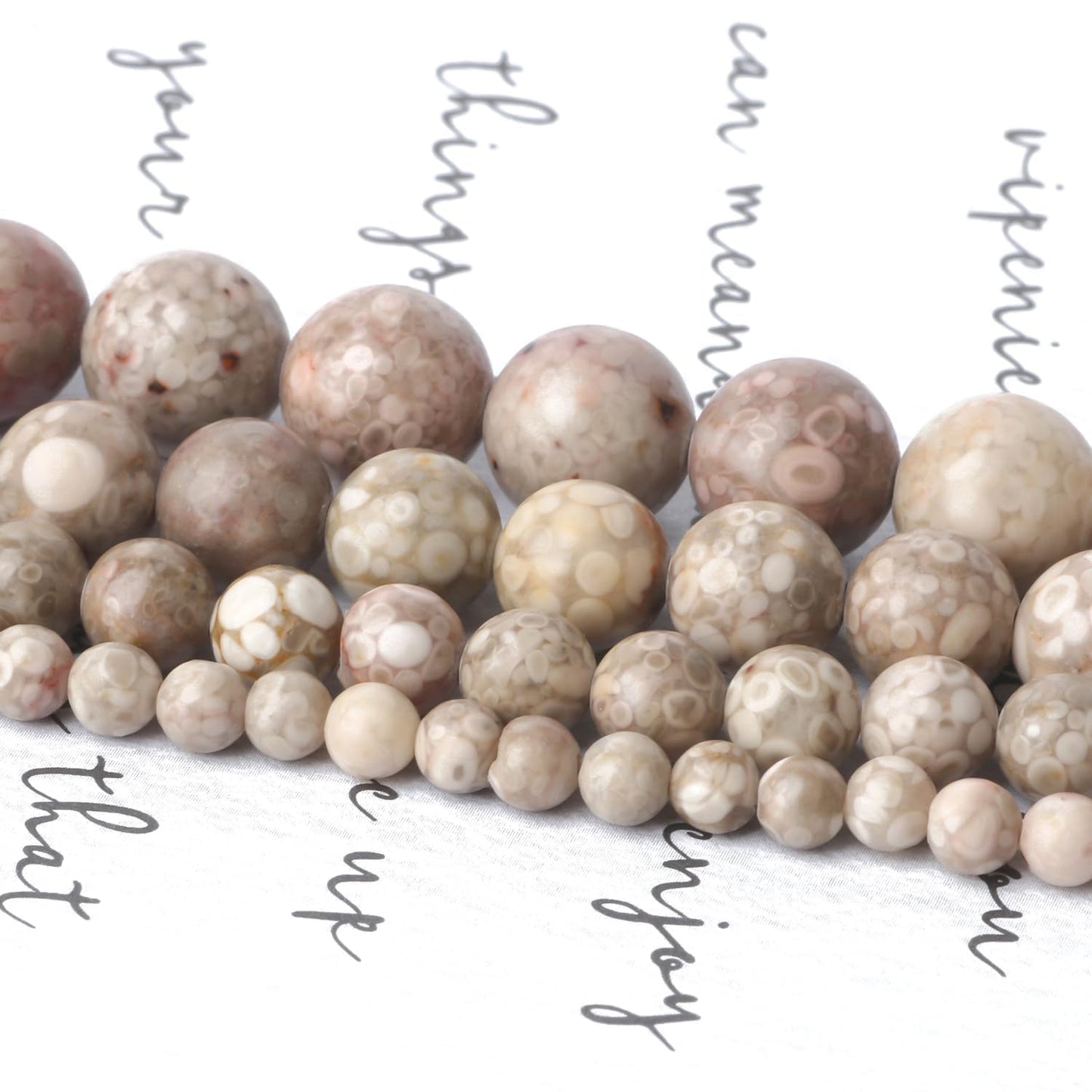 Yochus 45pcs Polish Maifanitum Beads，8mm Healing Power Natural Stone Round Loose Gemstone Beads for Jewelry Making Earring Necklace DIY Crafts